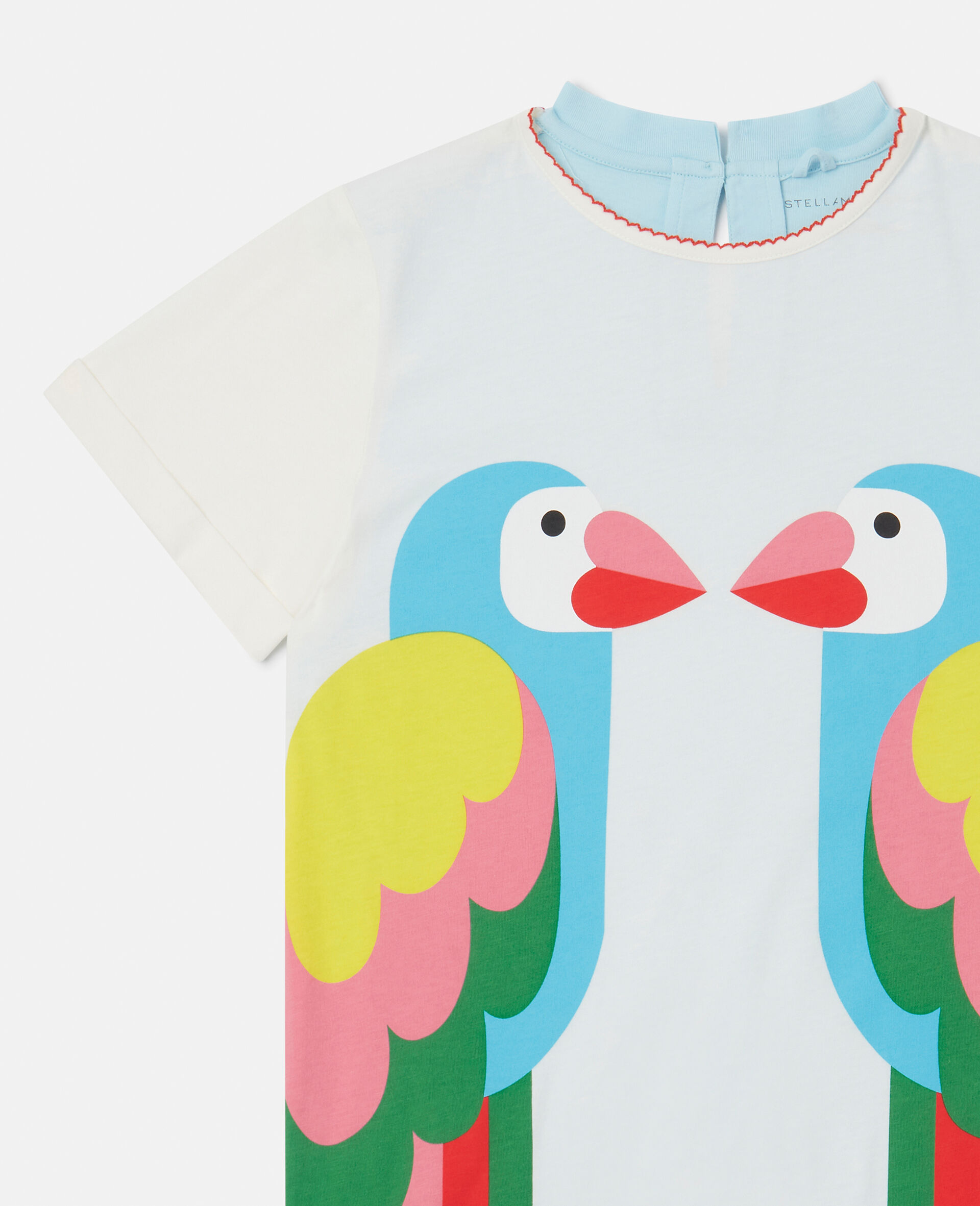 Palm Tree Print Dress-White-large image number 1