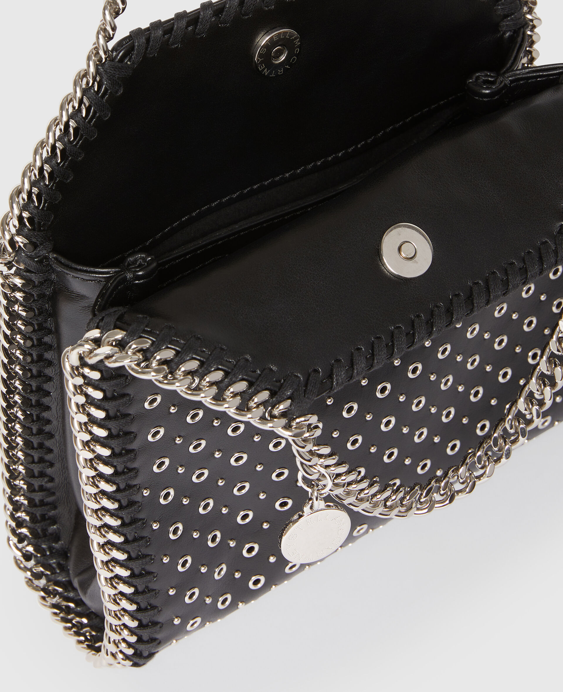Falabella Eyelet-Stud Mini Tote Bag-Black-large image number 4