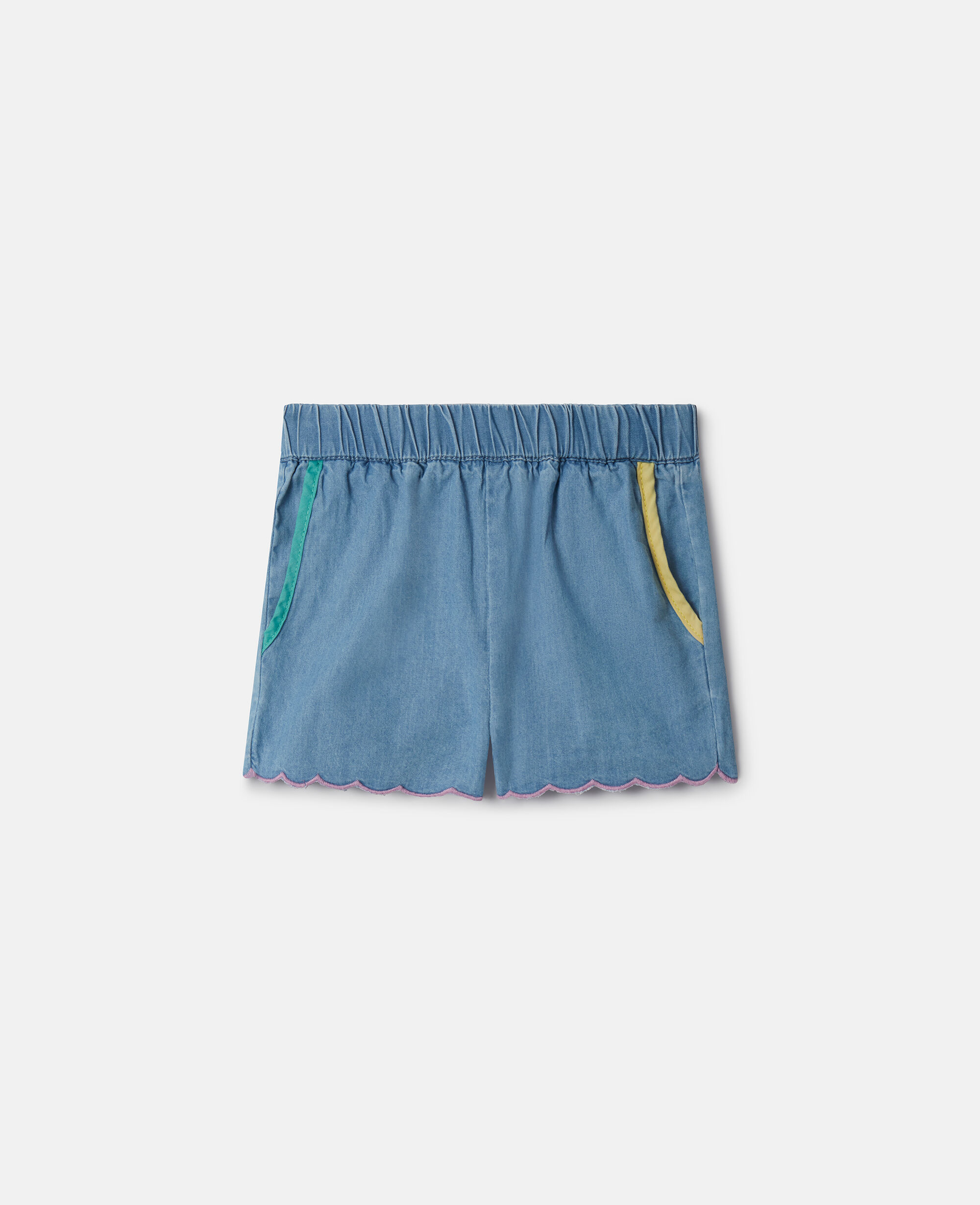 Blue scalloped shorts shop