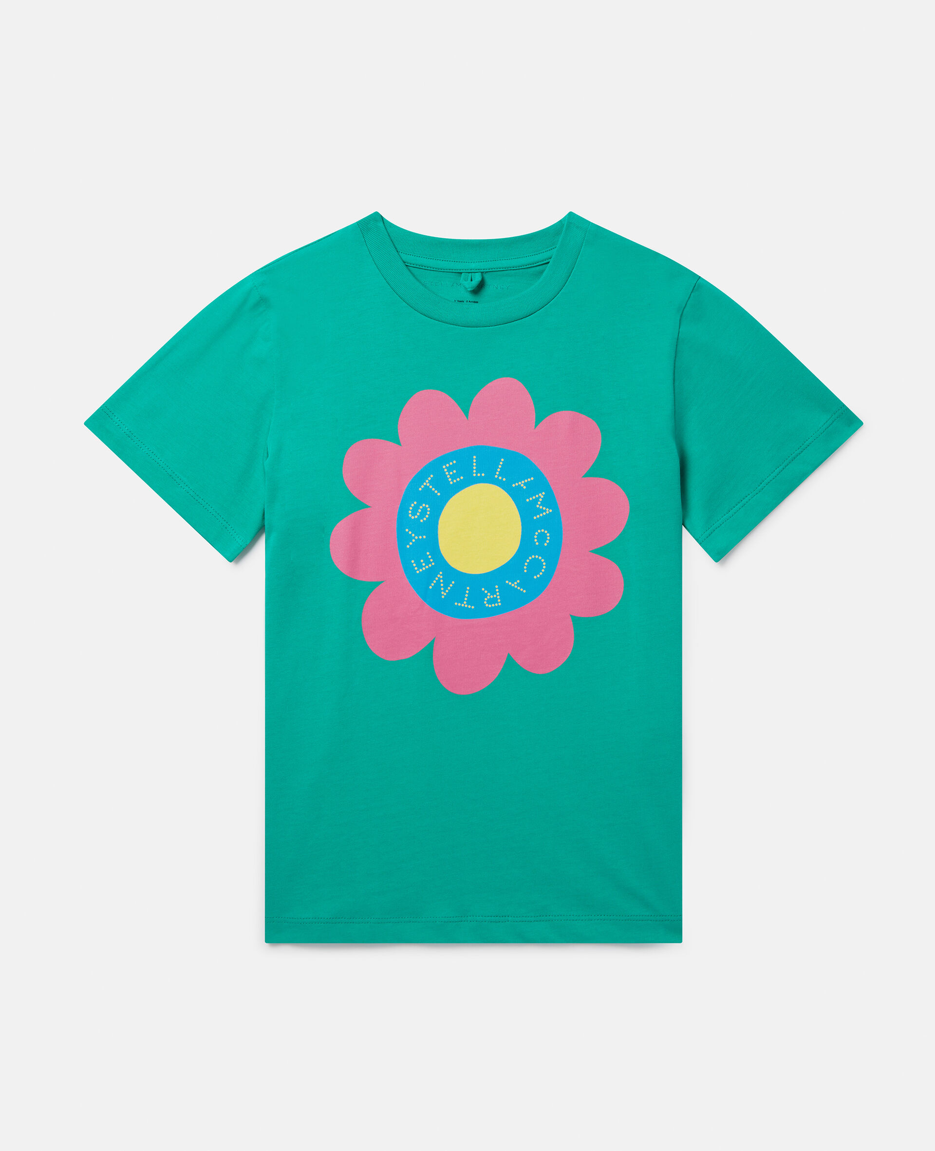 Stella Logo Graphic Flower T-Shirt-Green-large image number 0