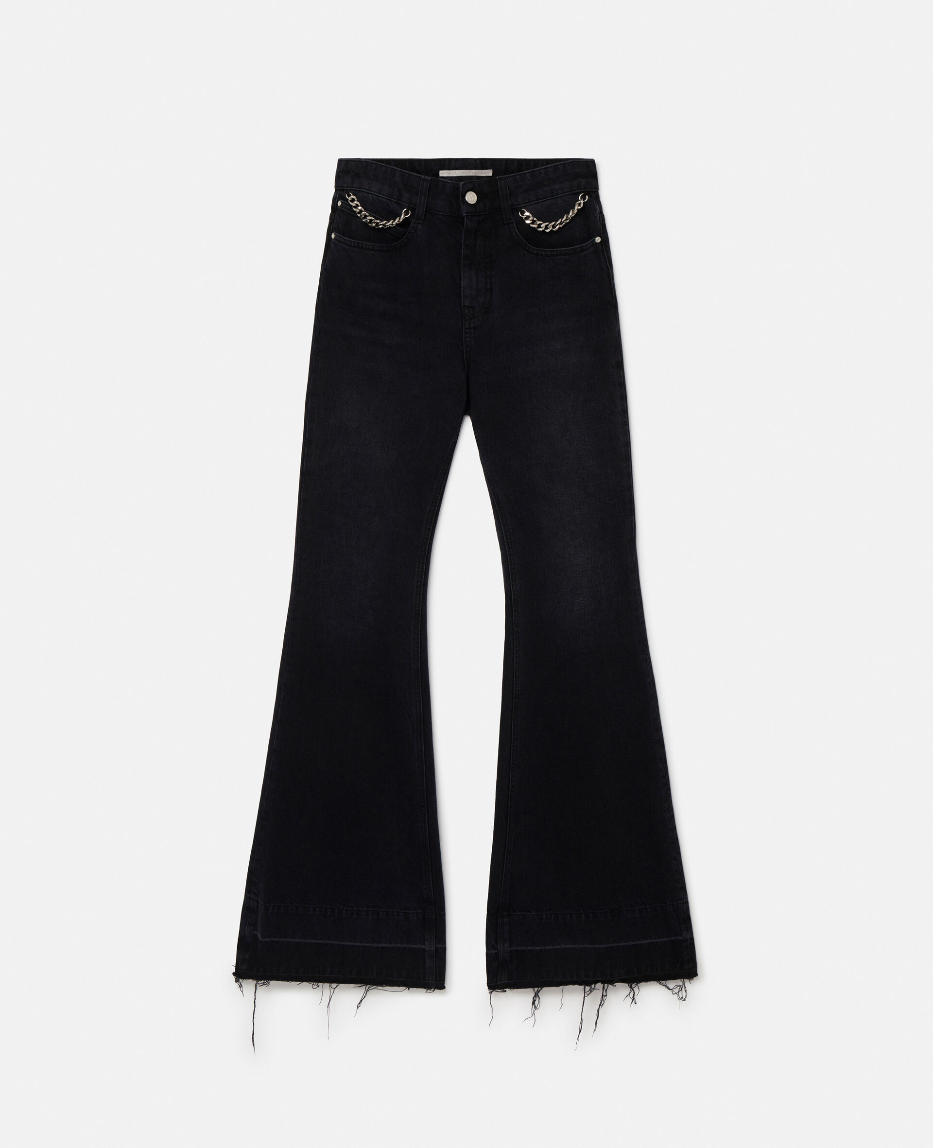 Falabella Flared Leg Jeans-Black-medium