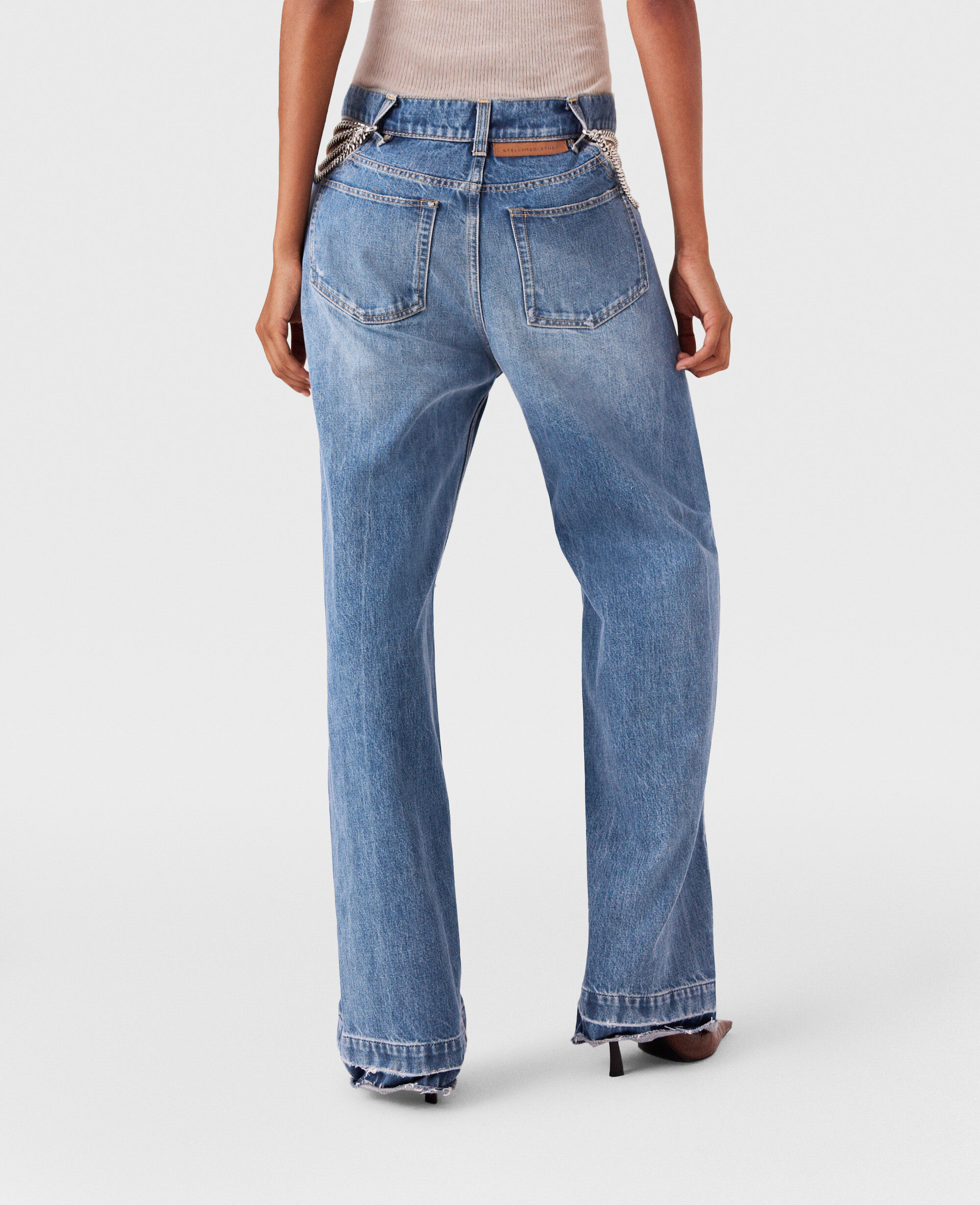 Women Blue Falabella Hips Straight-Leg Jeans | Stella McCartney US
