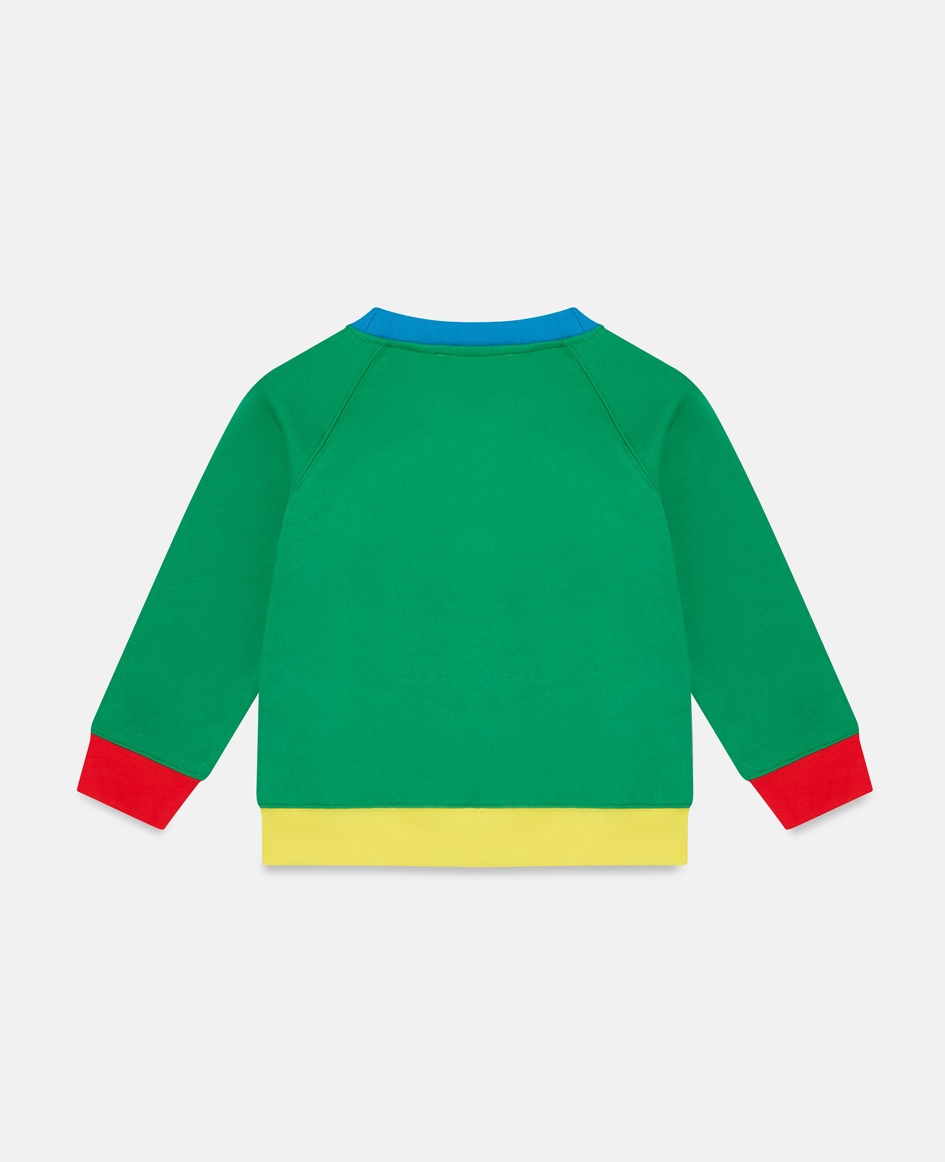 Smile Logo Print Cotton Fleece Sweatshirt-Green-large image number 1