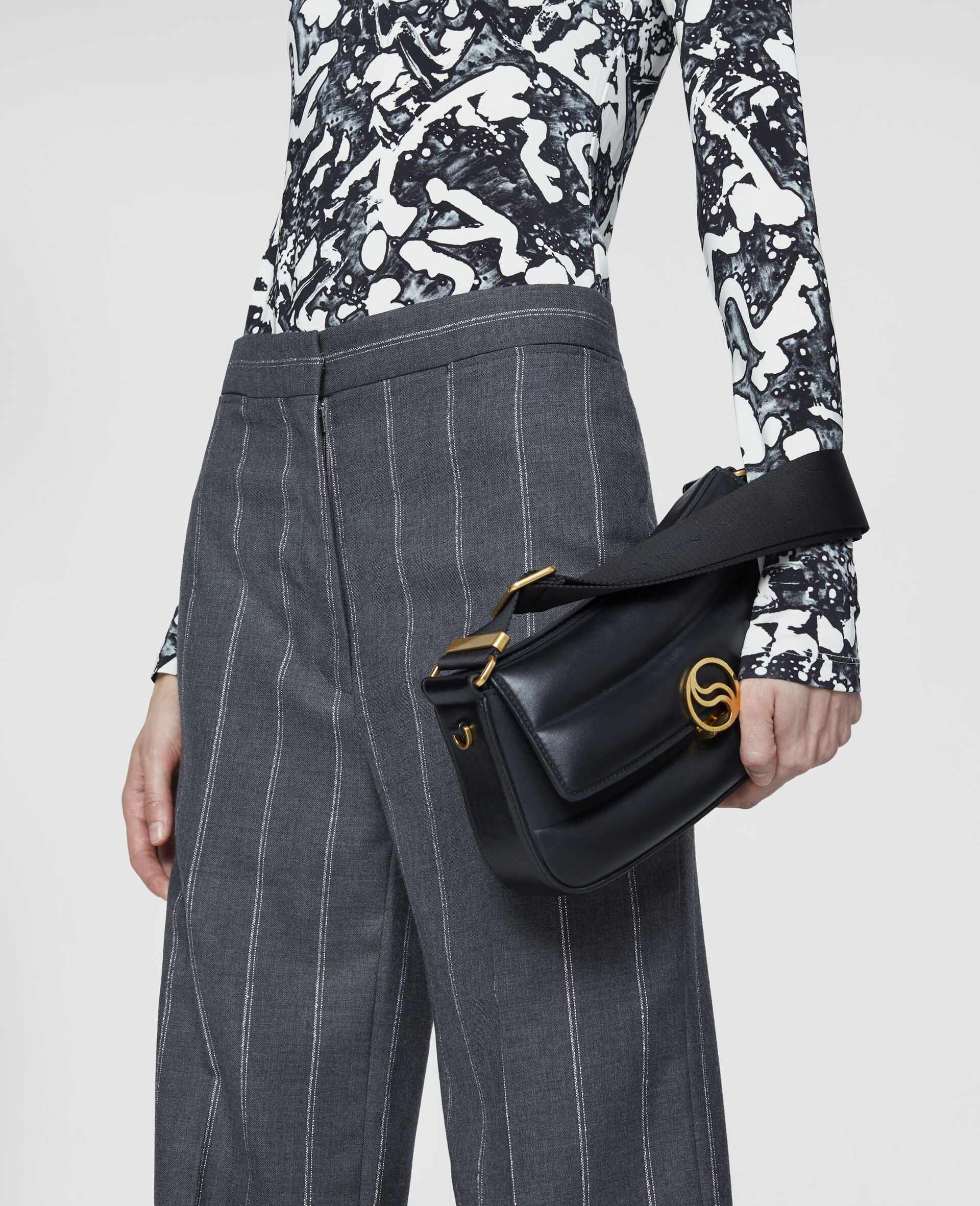 Chalk Striped Tailored Trousers-Grey-large image number 3