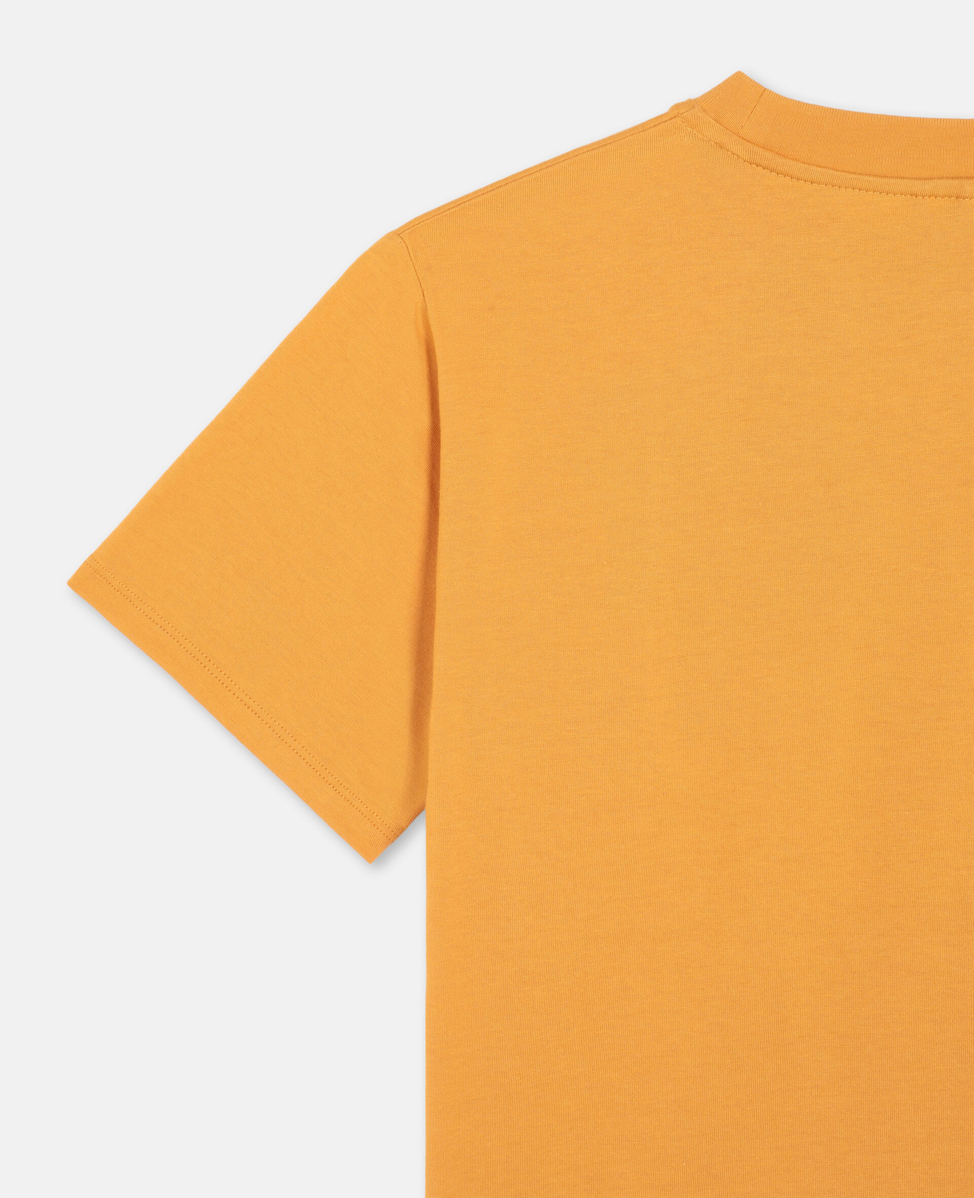 Oversize Cat Badges Cotton T-shirt -Orange-large image number 2