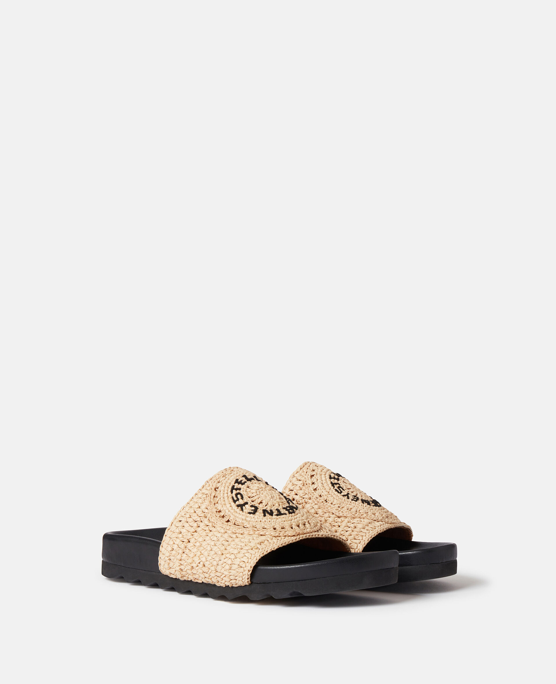 Elyse Raffia Logo Sandals-Beige-large image number 2