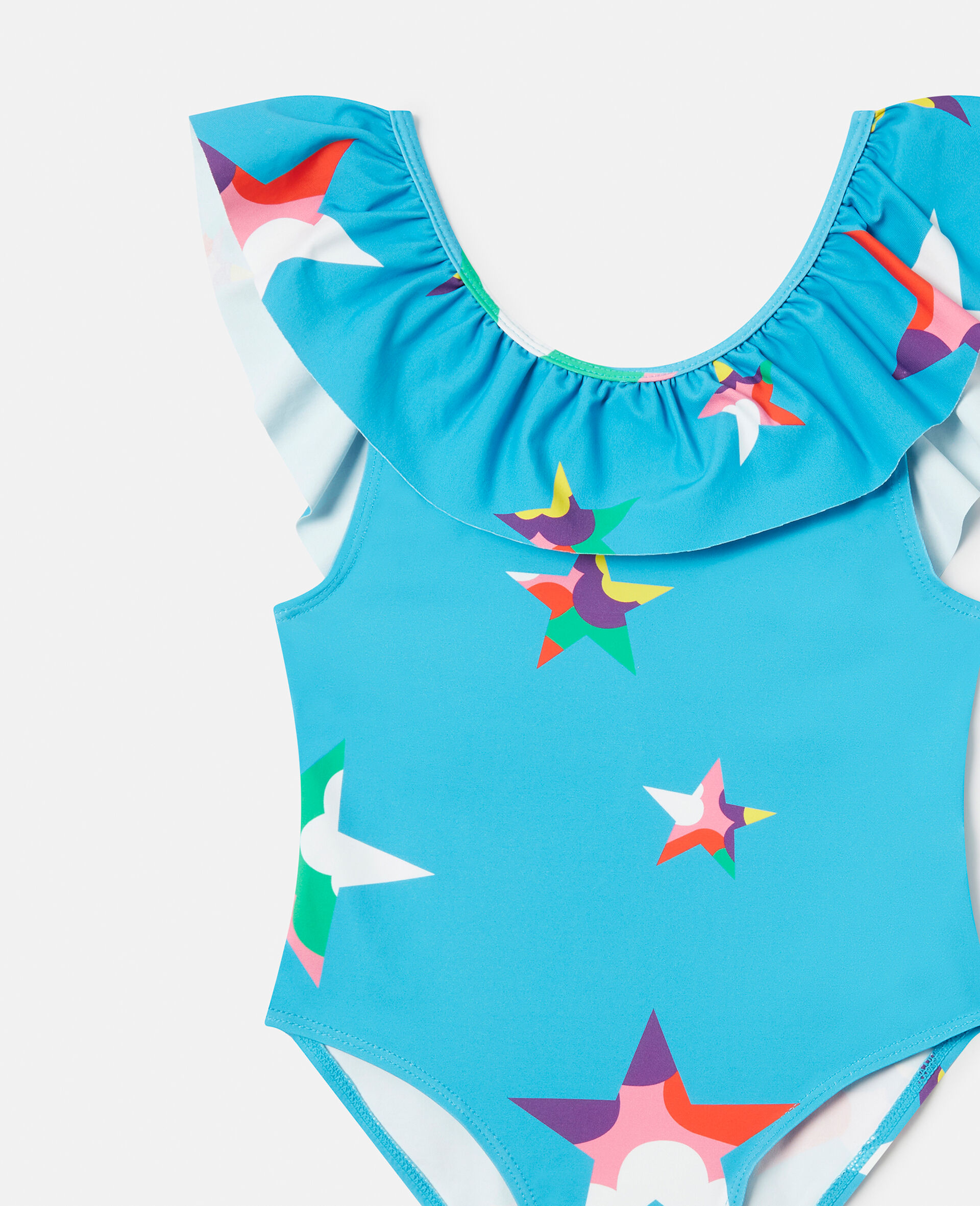 Star Print Ruffle Swimsuit-Multicolour-large image number 1
