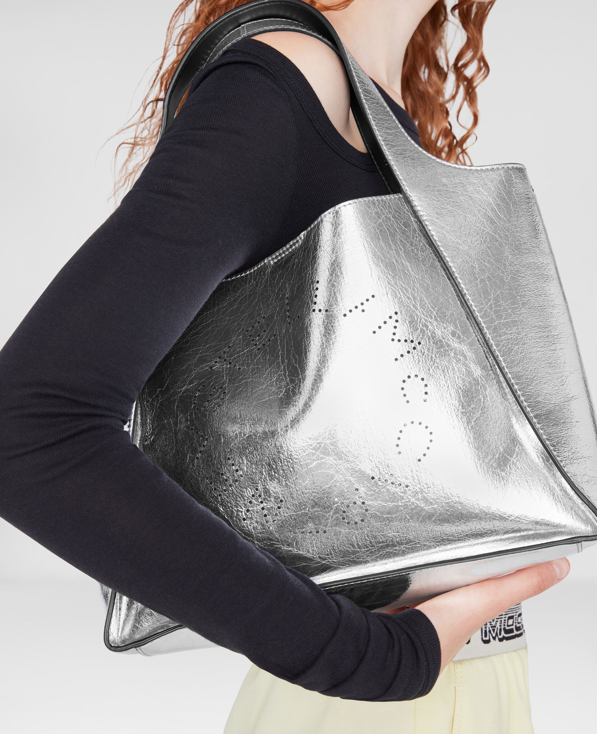 Stella Logo Metallic Crossbody Bag-Grey-large image number 4