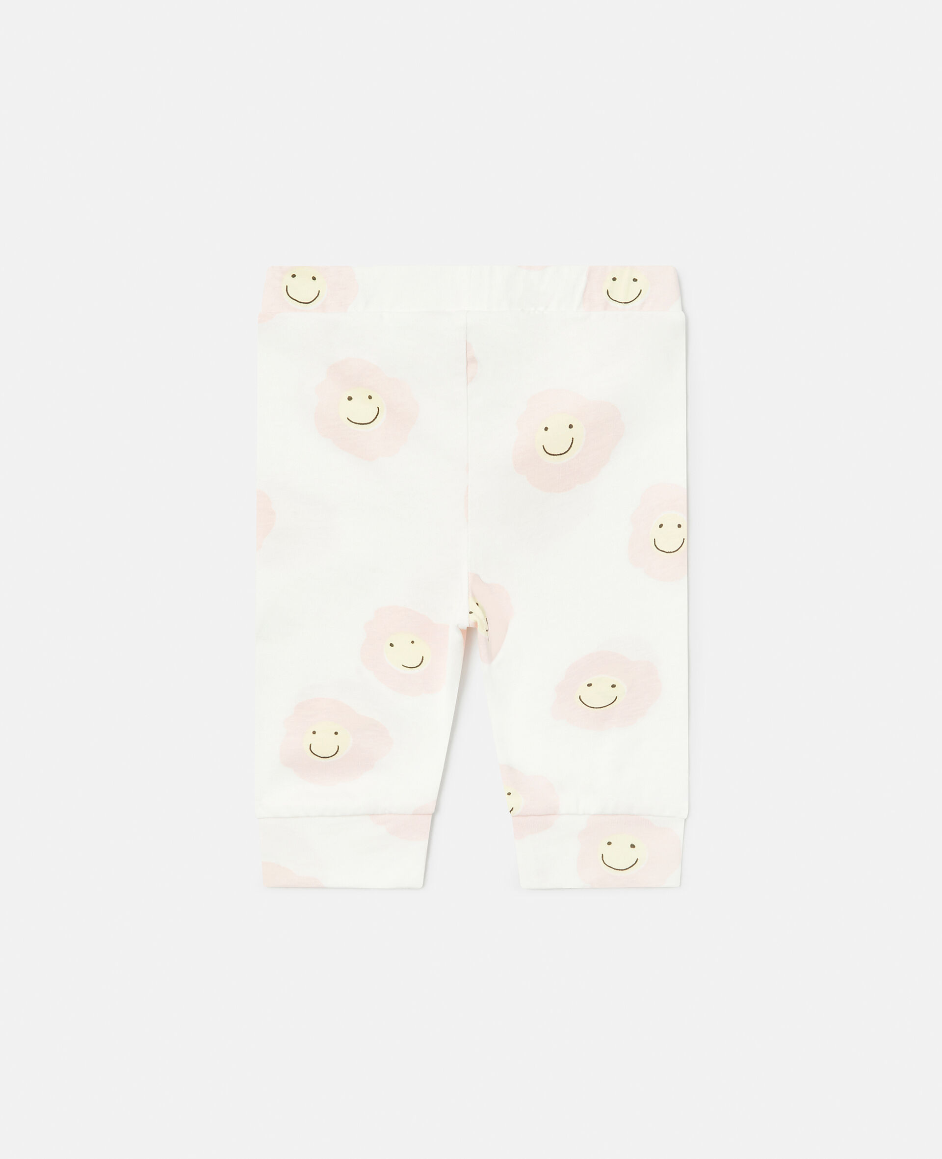 Smiley Flower Print Leggings-White-large image number 2