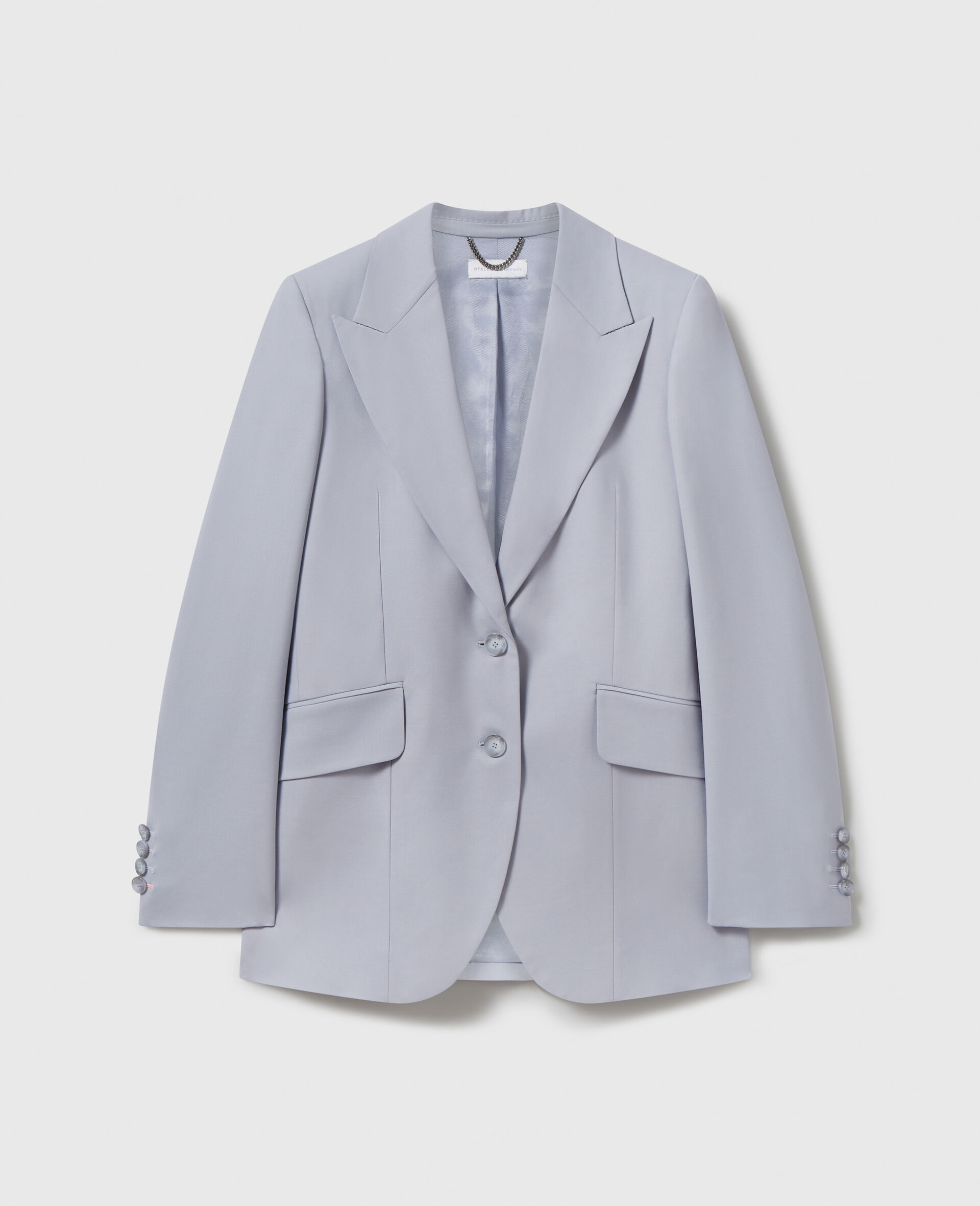 Single-Breasted Peak-Lapel Blazer-Blue-medium