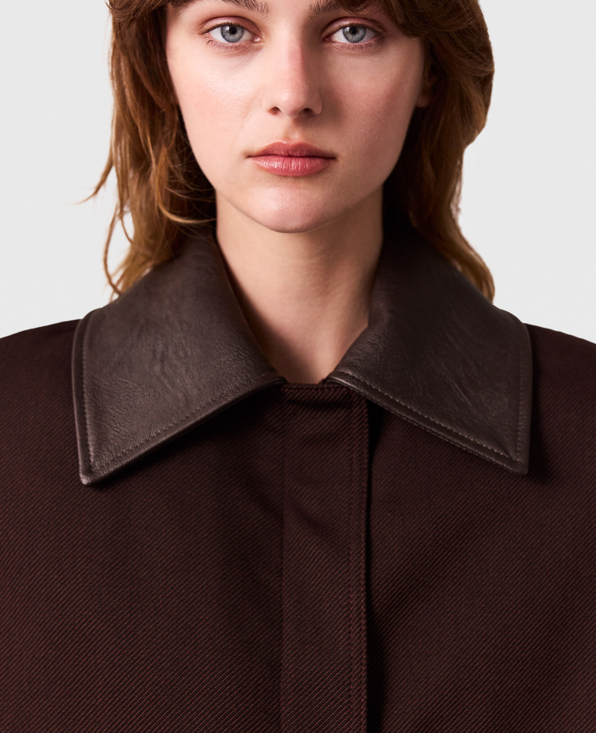 Klassischer Kragen Weite Feld Jacke-Brown-large image number 2