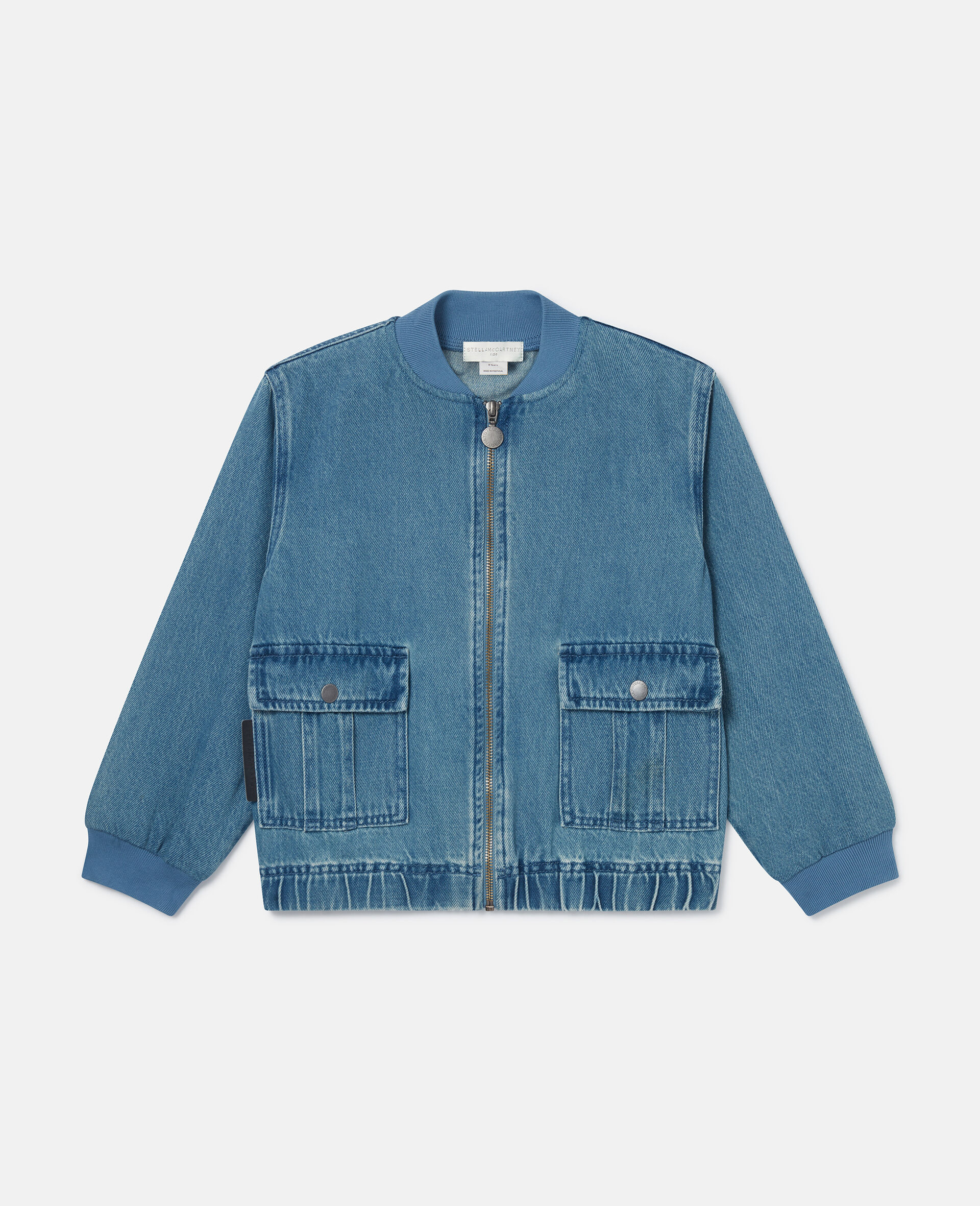 Veste bomber en denim-Bleu-large image number 0