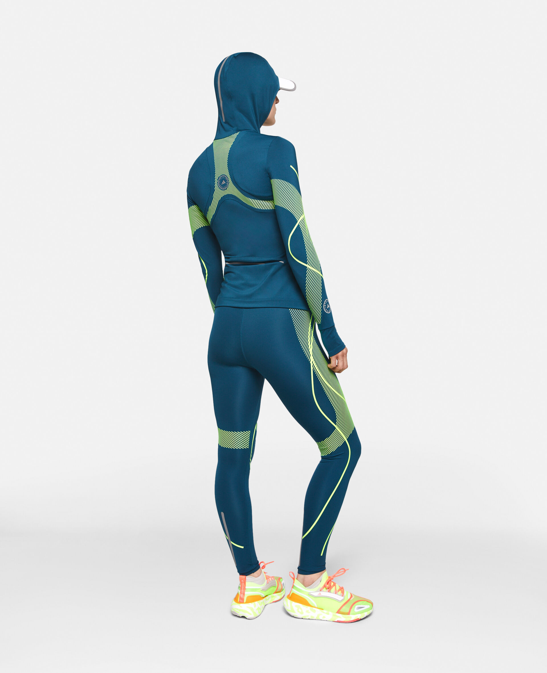 TruePace连帽跑步长袖抓绒上衣-蓝色-large image number 2