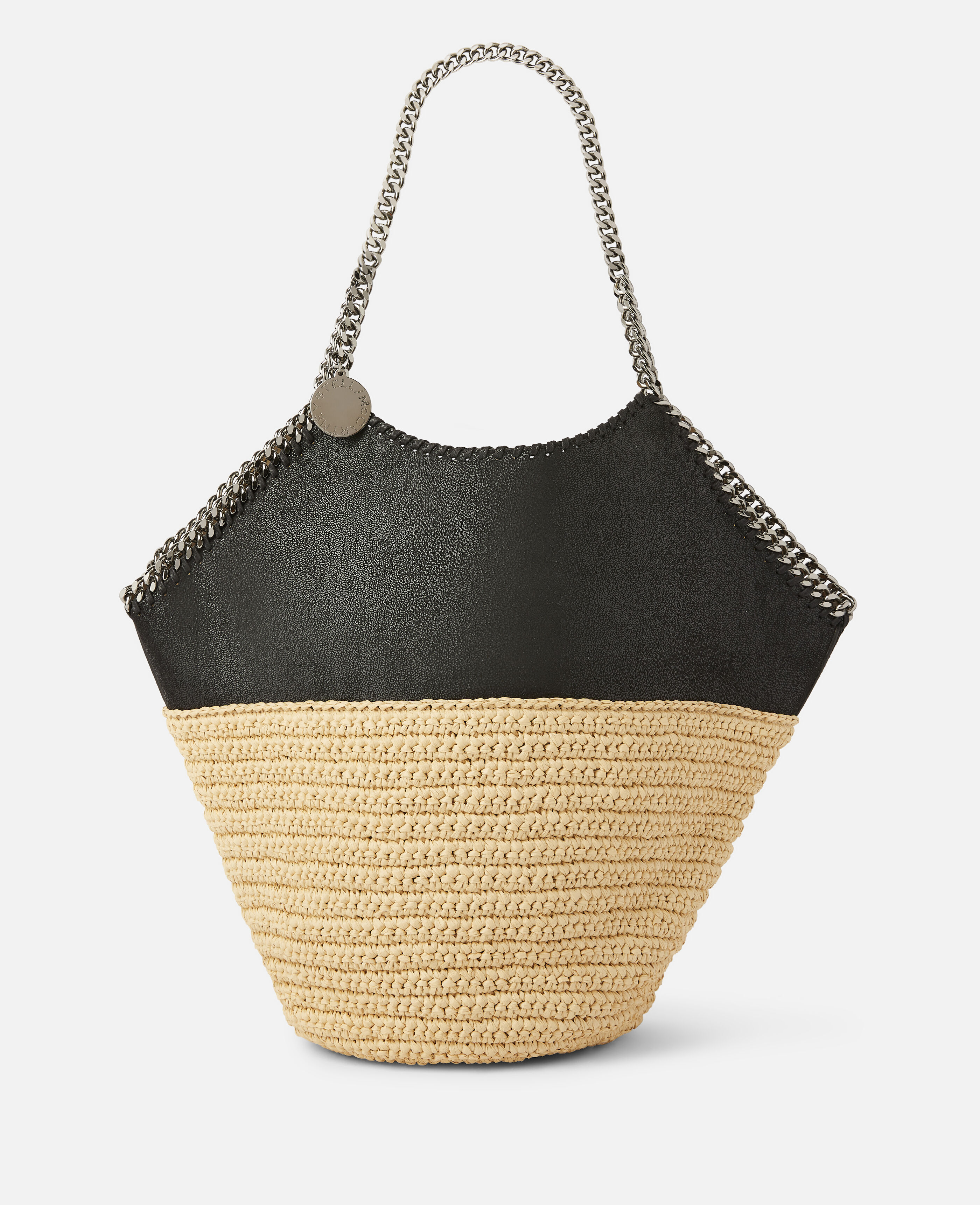 Women Black Falabella Raffia Large Tote Stella McCartney GB