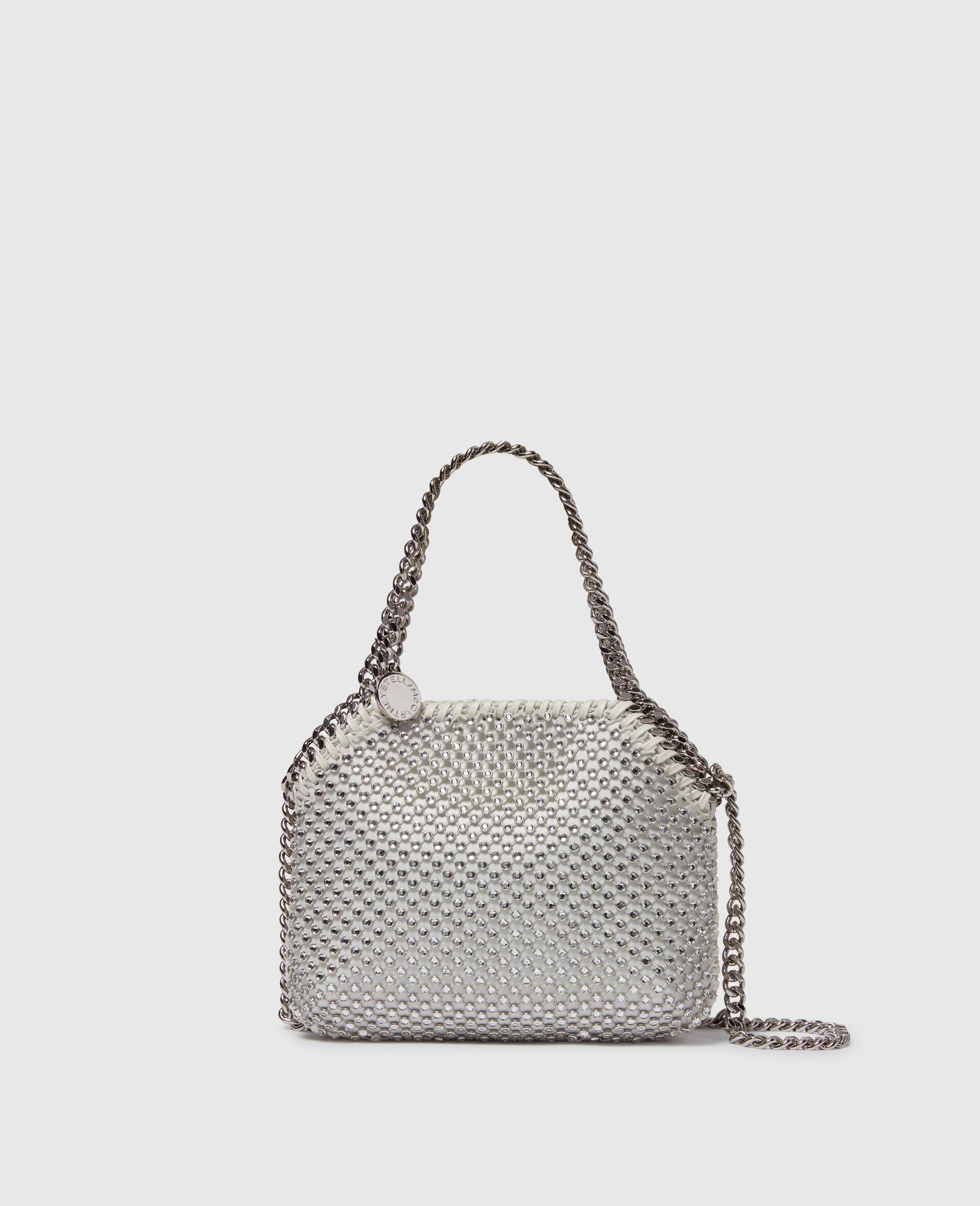 Falabella Lead-Free Crystal Mesh Mini Tote Bag-Silver-large image number 0