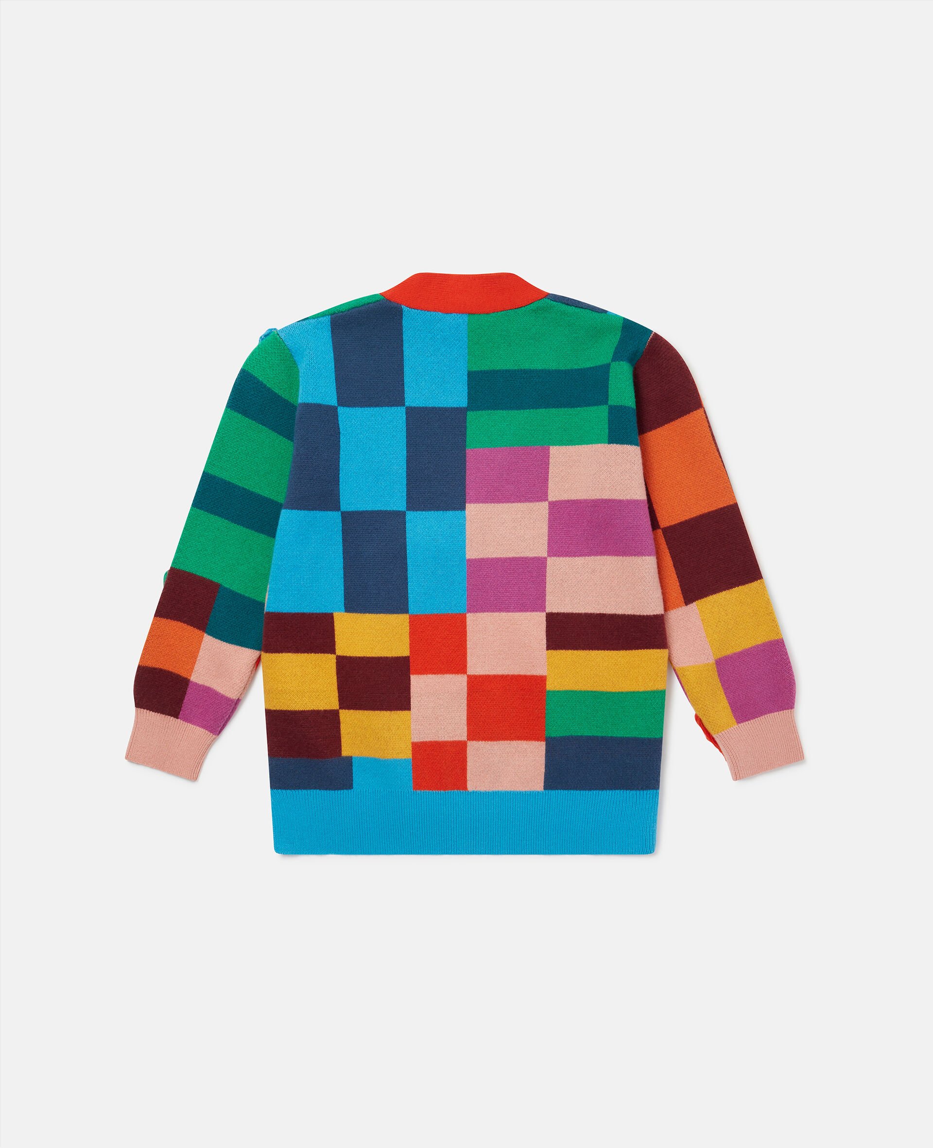 Fringed Checkerboard Cardigan-Multicolour-large Fringed Checkerboard Cardigan-Multicolour-large image number 2