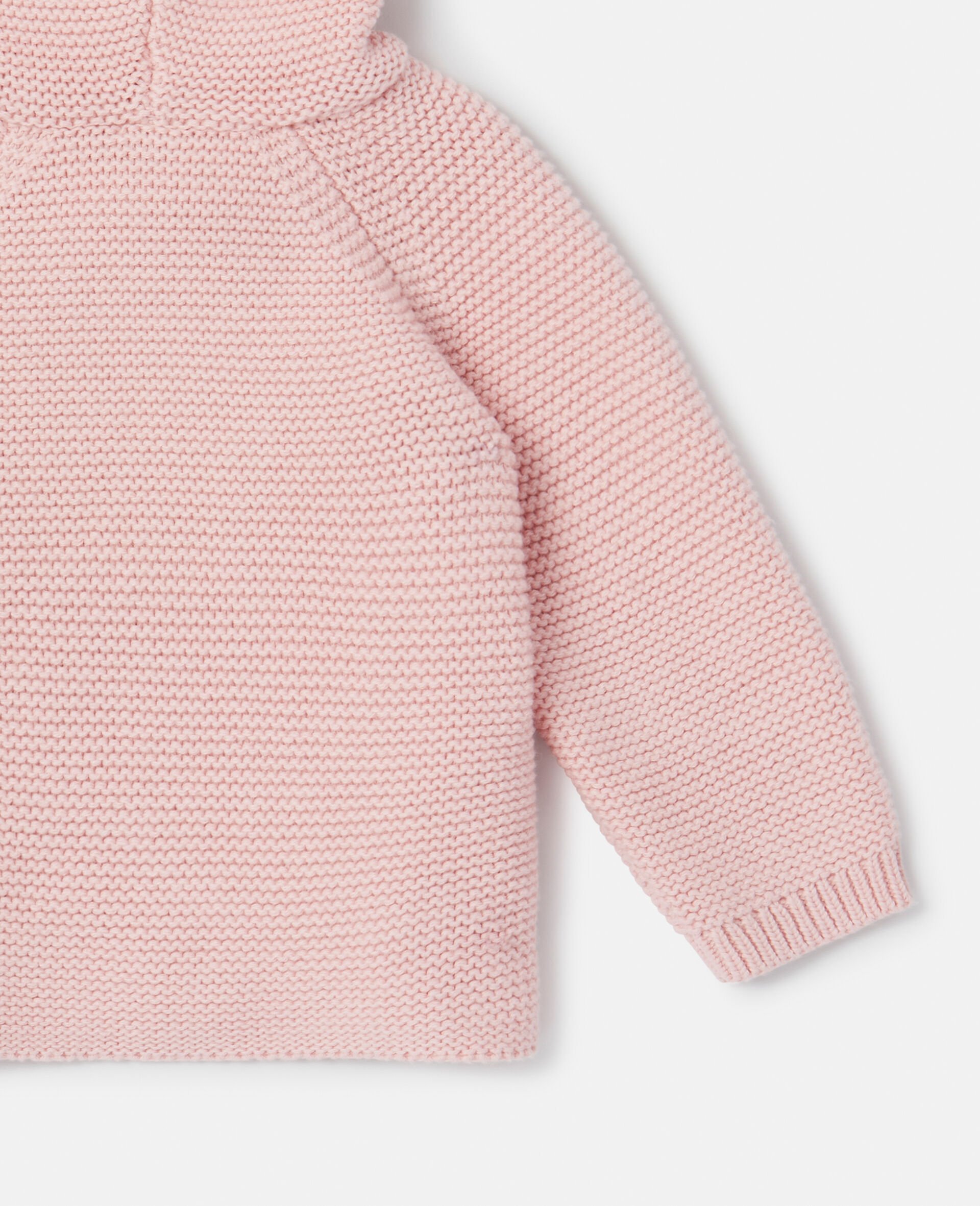 3D Ear Fringed Hooded Cardigan-Pink-large 3D Ear Fringed Hooded Cardigan-Pink-large image number 3