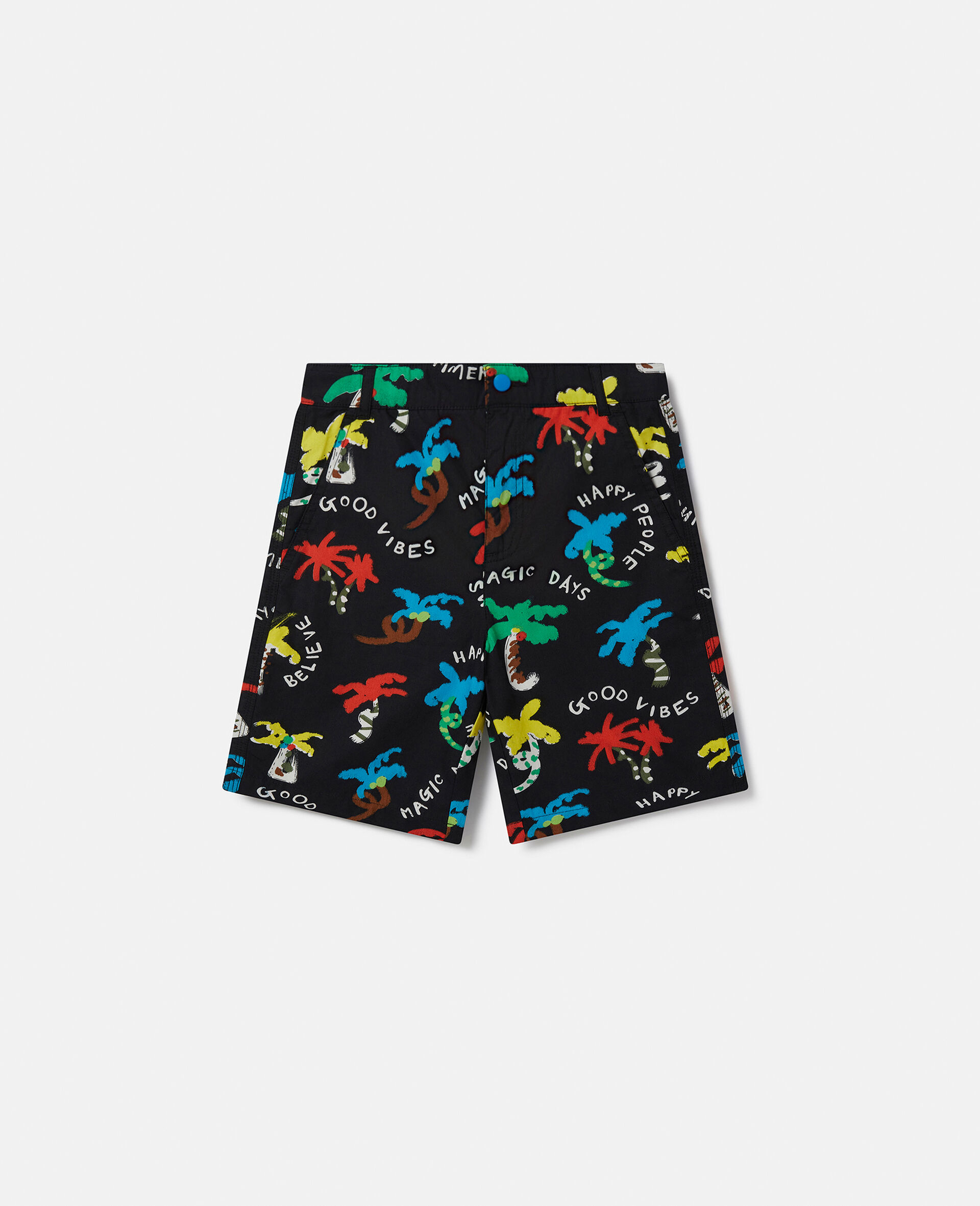 Good Vibes Palm Print Shorts-Multicolour-large