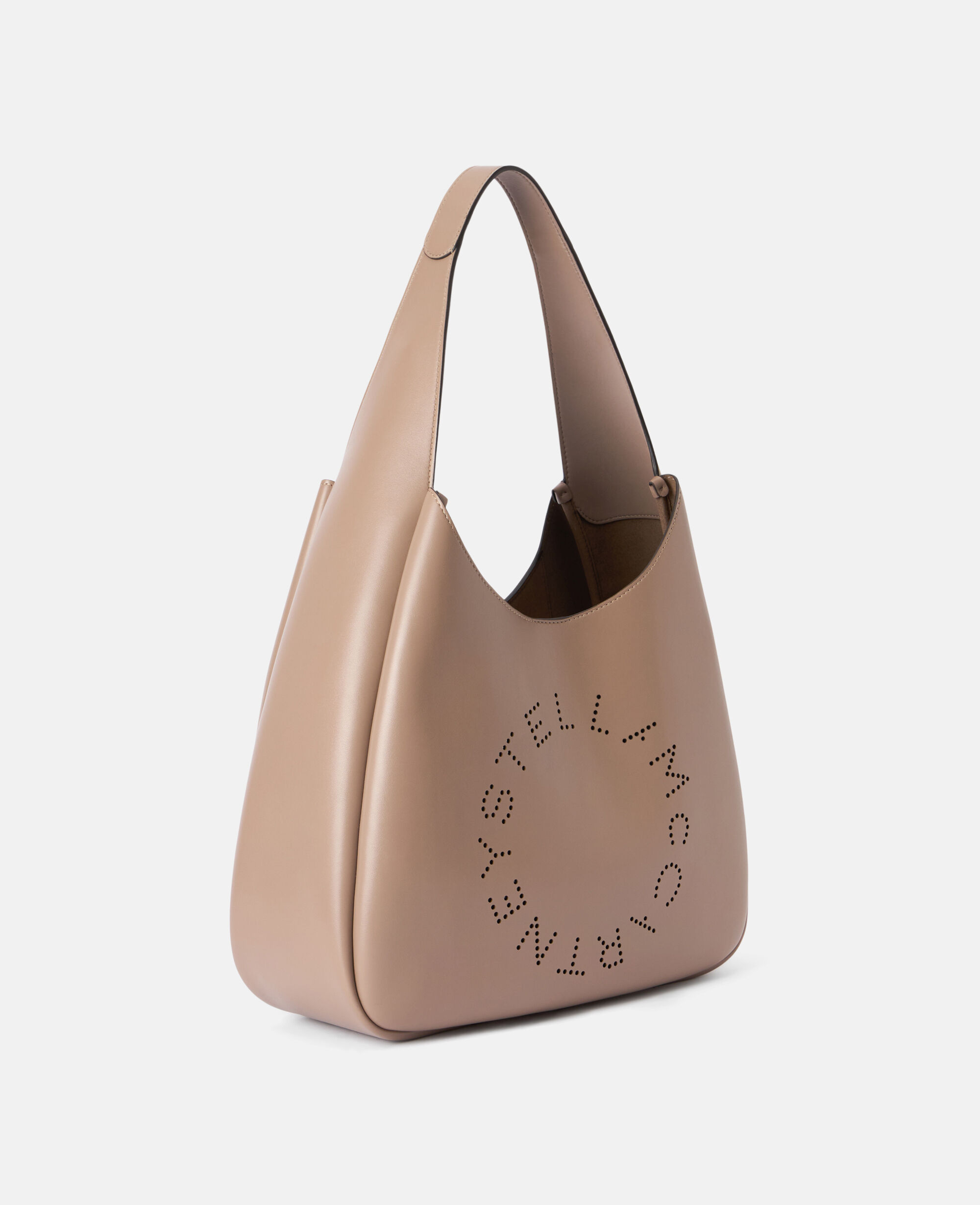 Women Taupe Brown Logo Slouchy Hobo Tote Bag | Stella