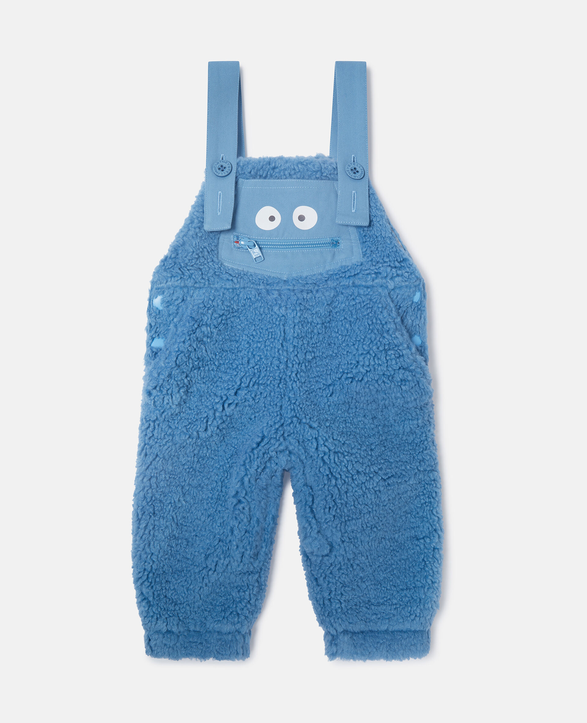 Latzhose mit Monster-Stickerei-Blau-medium