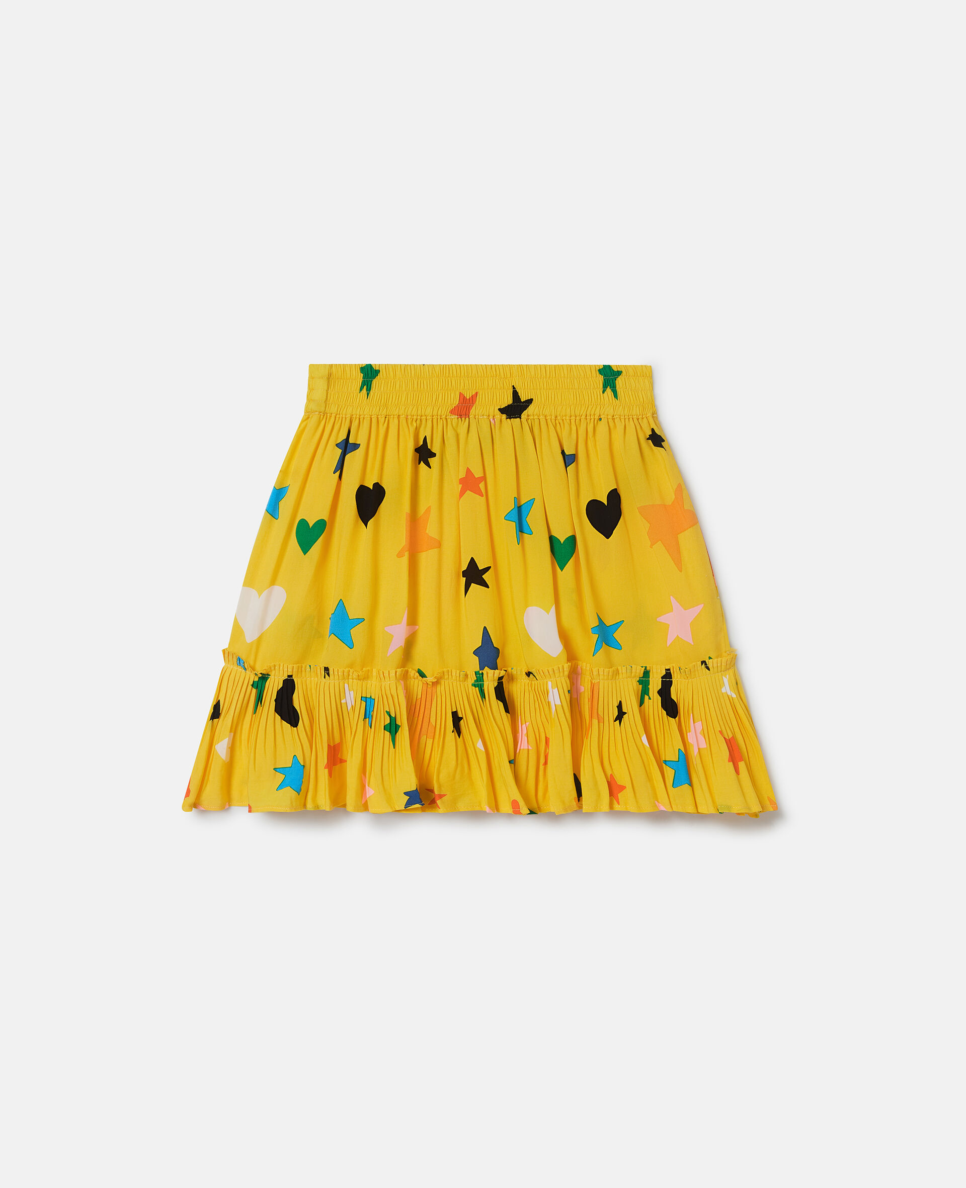 Star Print Tiered Skirt-Yellow-large image number 2