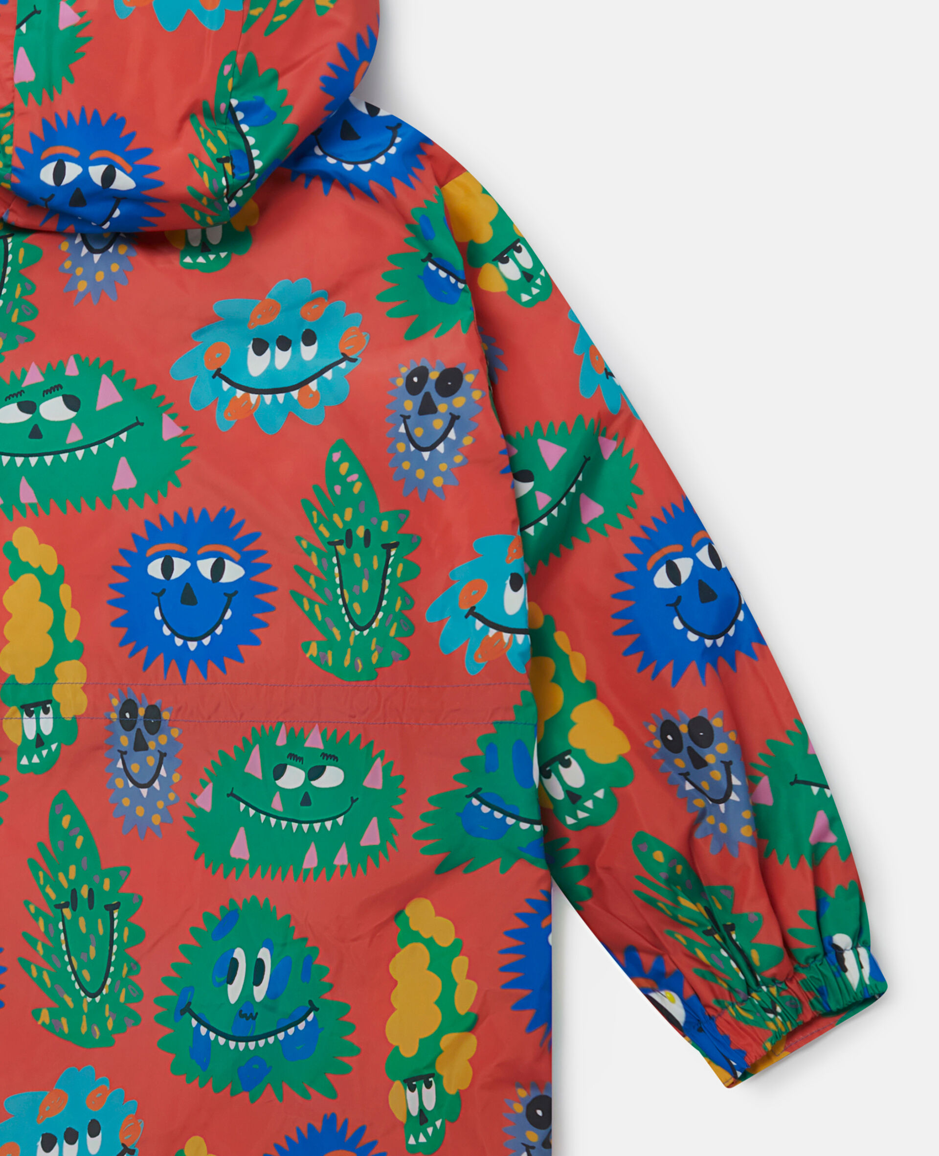 Monster Face Print Hooded Raincoat-Multicoloured-large Monster Face Print Hooded Raincoat-Multicoloured-large image number 3