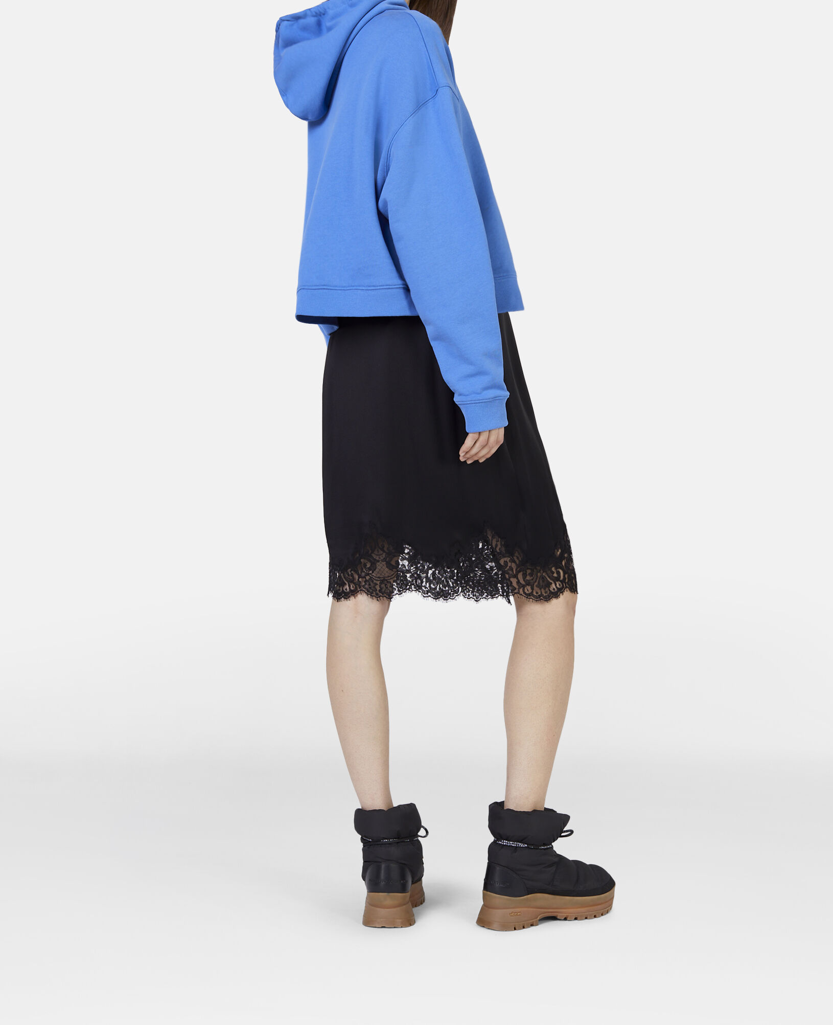 スカート | デニム ミディ レザー プリーツ フリンジ ニット