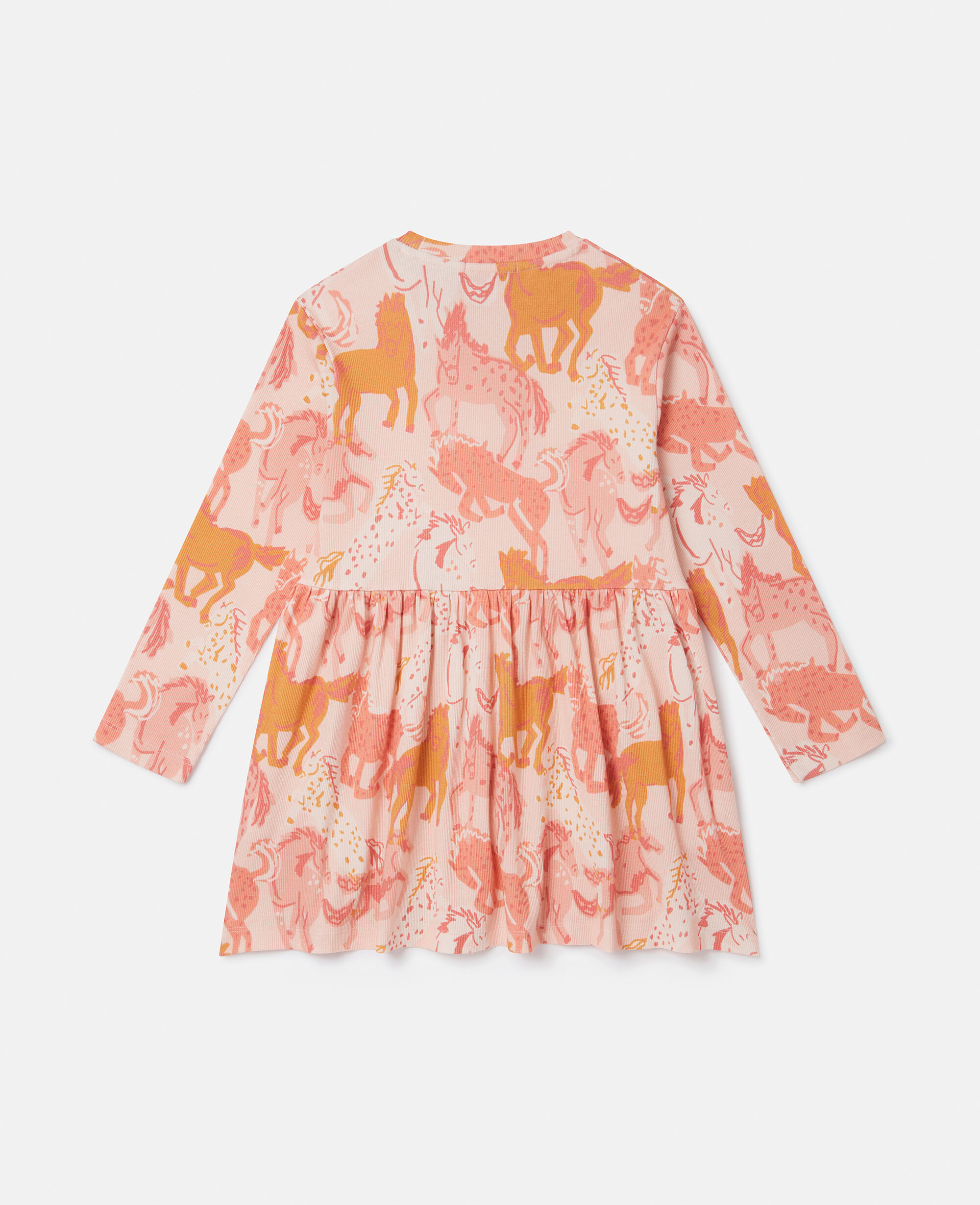 Women ピーチ ピンク ホースプリント ロングスリーブ ワンピース | Stella McCartney JP