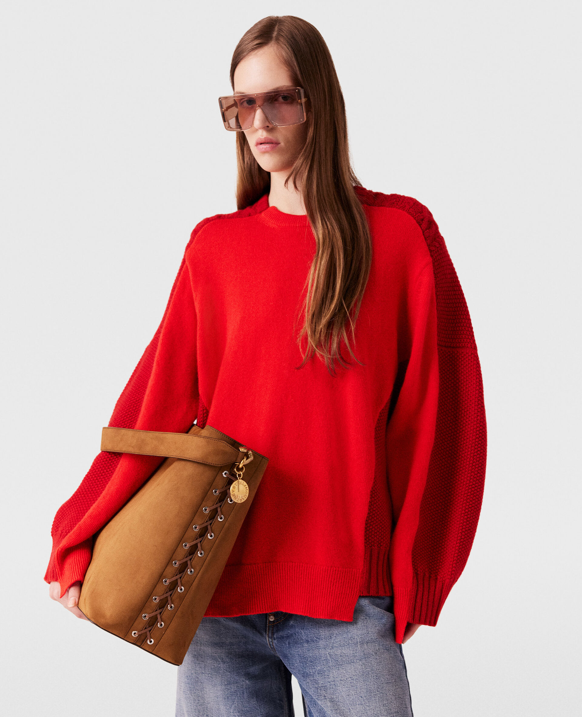 Hybrid Crewneck Jumper-Red-large image number 1