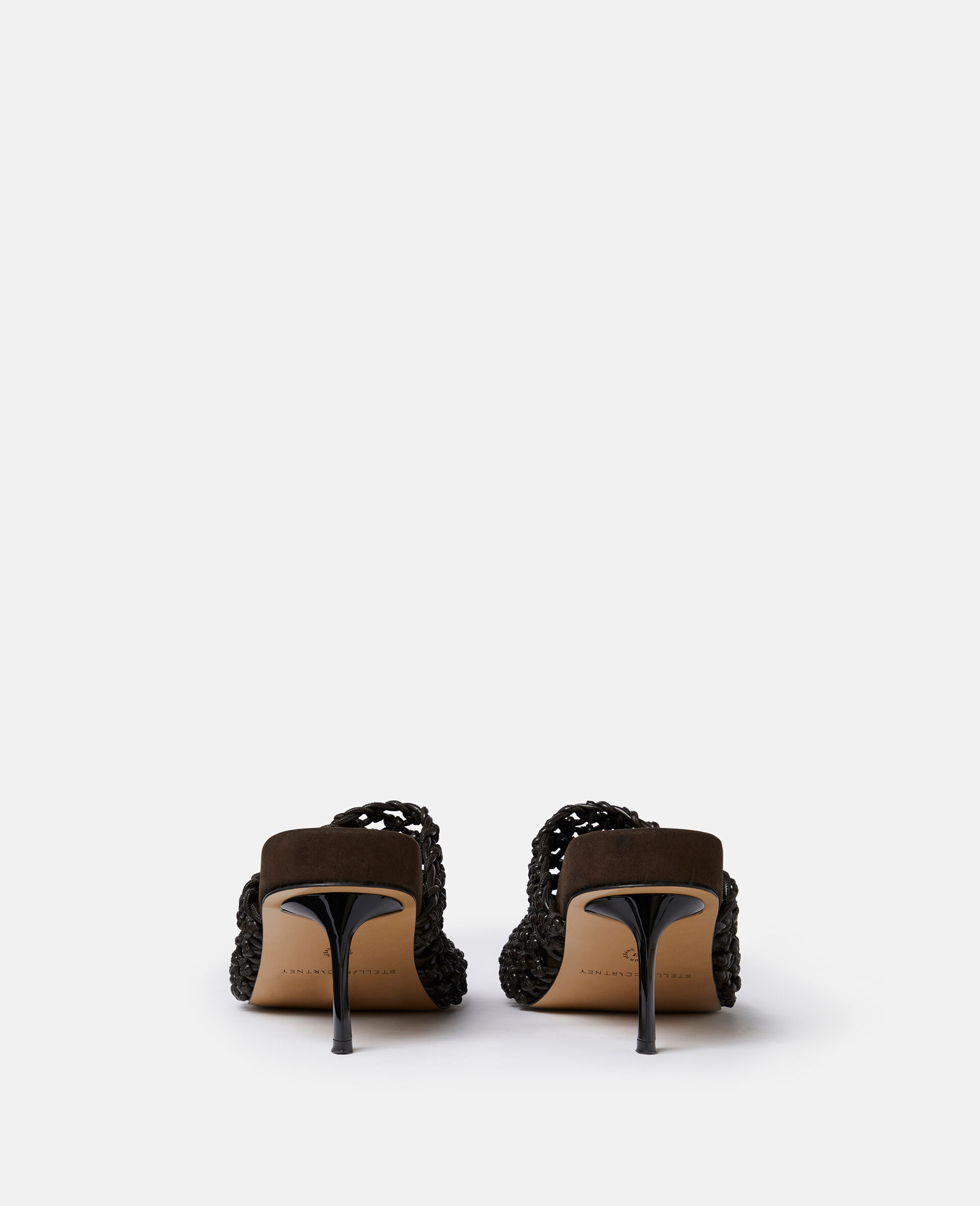 Terra Recycled Knotted Net Mules-Brown-large image number 2