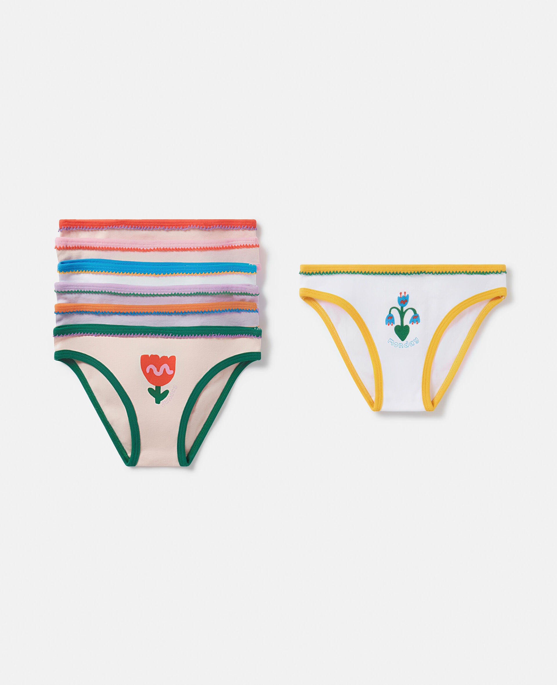 Lot semainier de 7 culottes imprime fleur-Fantaisie-large image number 0