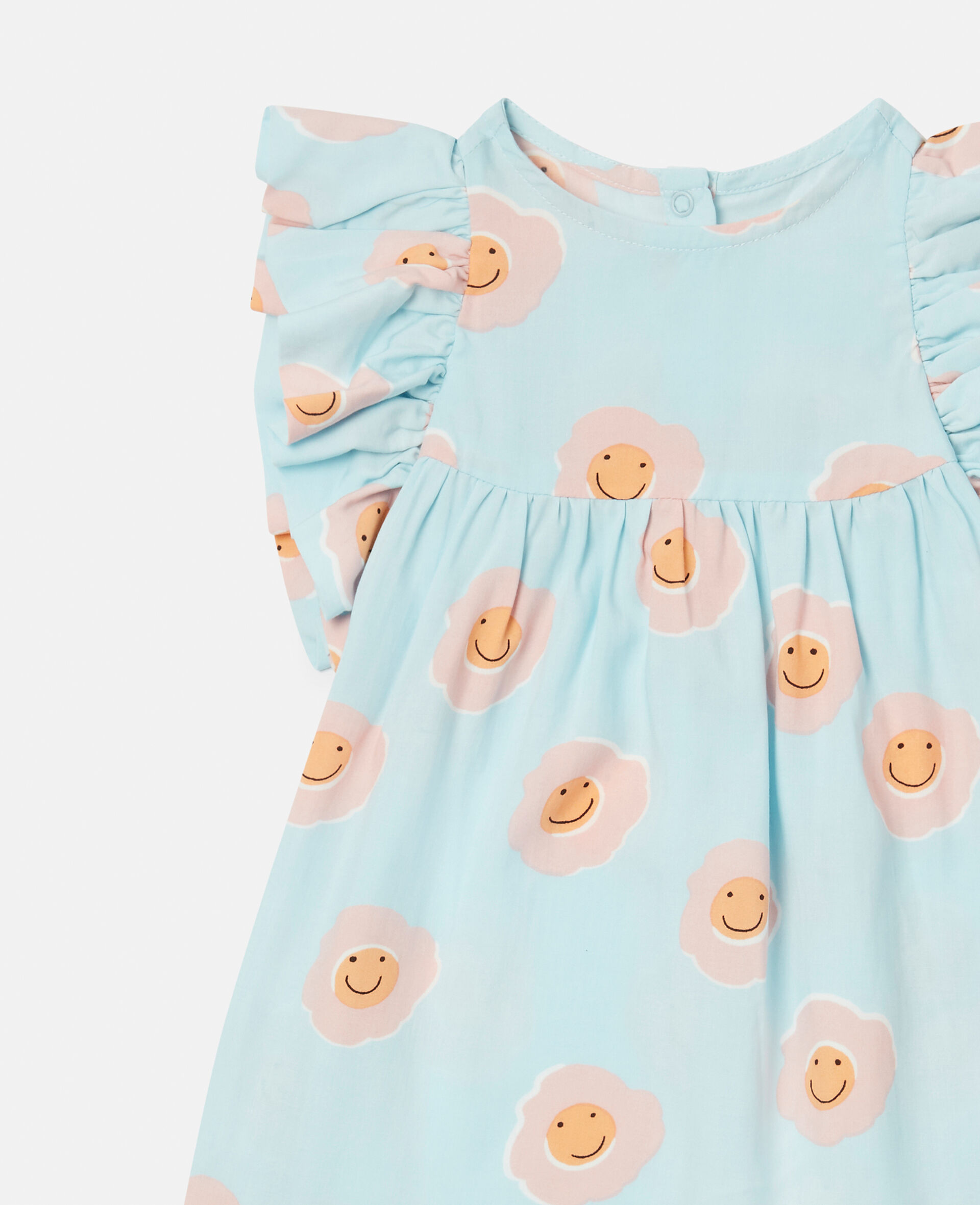 Smiley Flower Print Dress and Bloomers Set-Multicolour-large image number 1