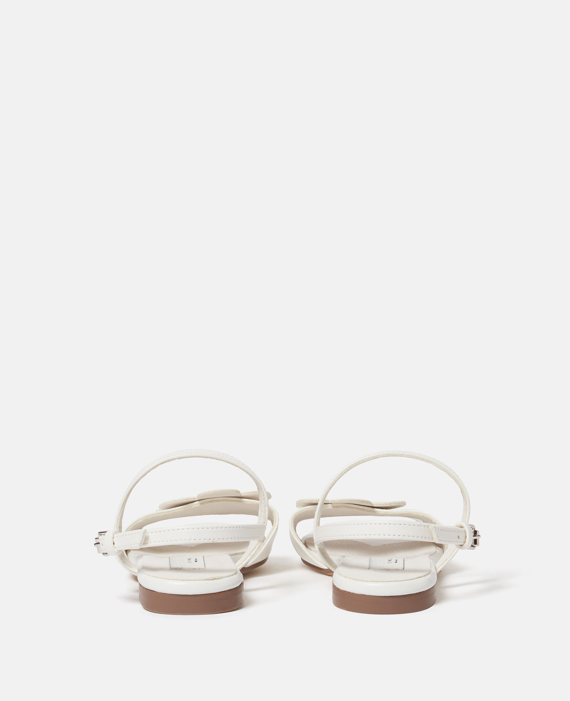 Daisy Detail Strappy Sandals-White-large image number 2