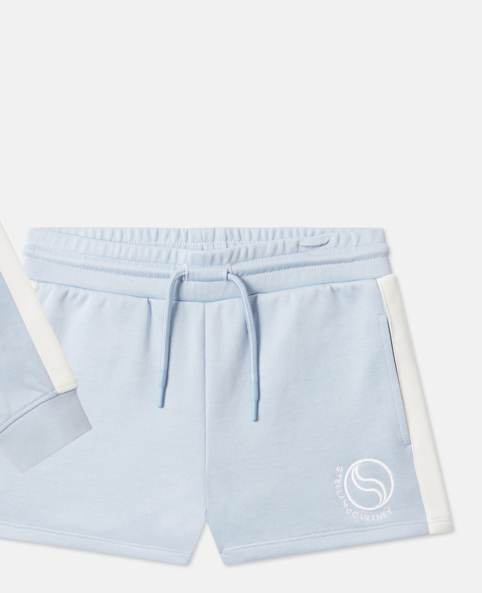  Logo Zip Sweatshirt And Short Set-Blue-large image number 3