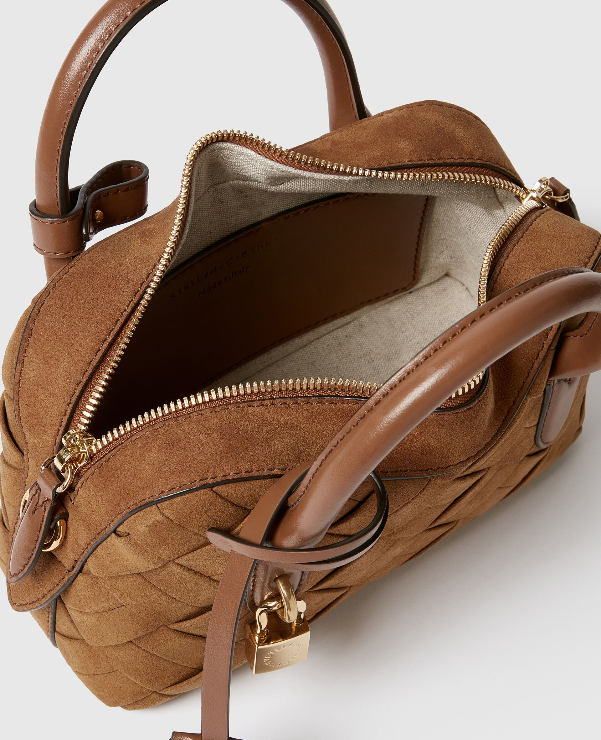 Sac a bandouliere tisse effet daim Ryder-Marron-large image number 3