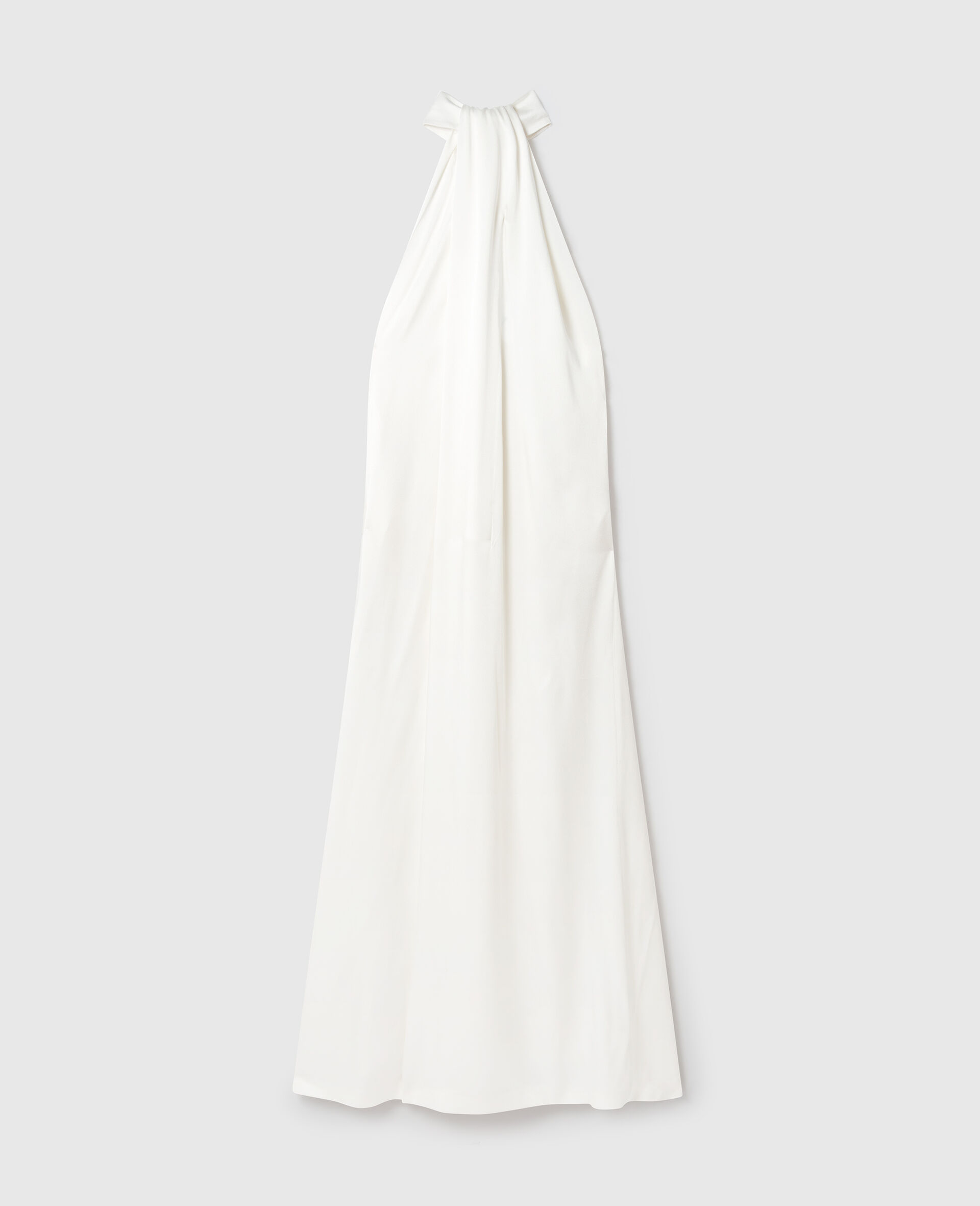 Halterneck Panel Maxi Dress-White-large image number 0