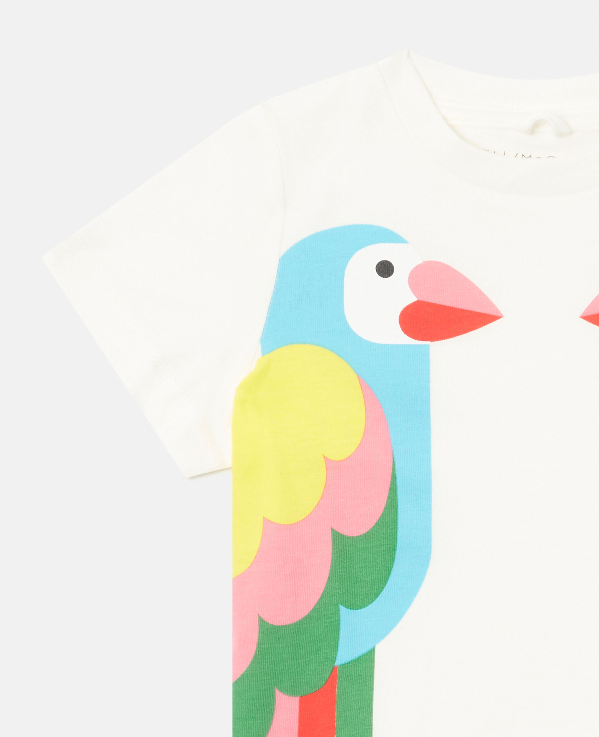 Double Parrot Print T-Shirt-White-large image number 1