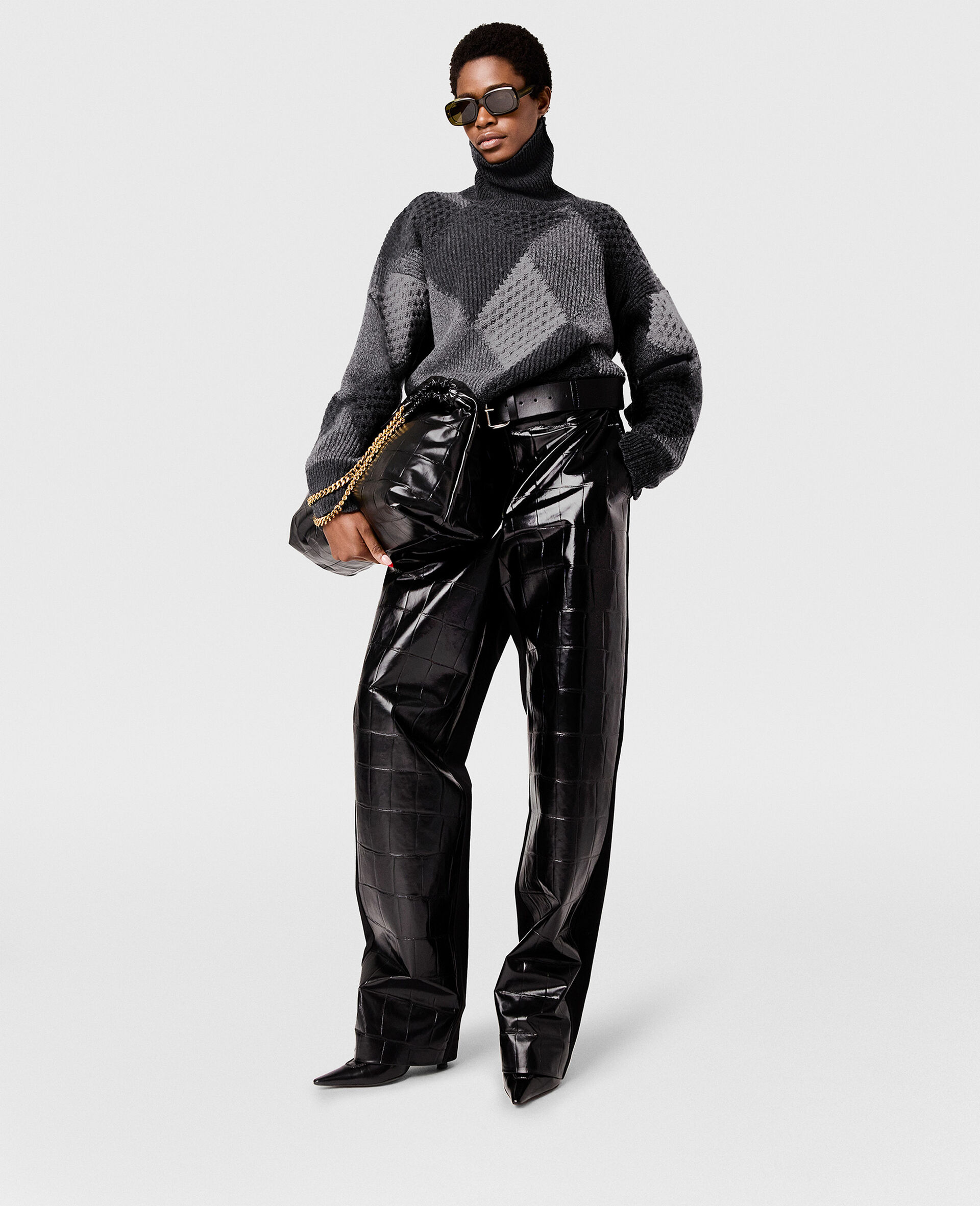 아가일 터틀넥 스웨터-그레이-large image number 5