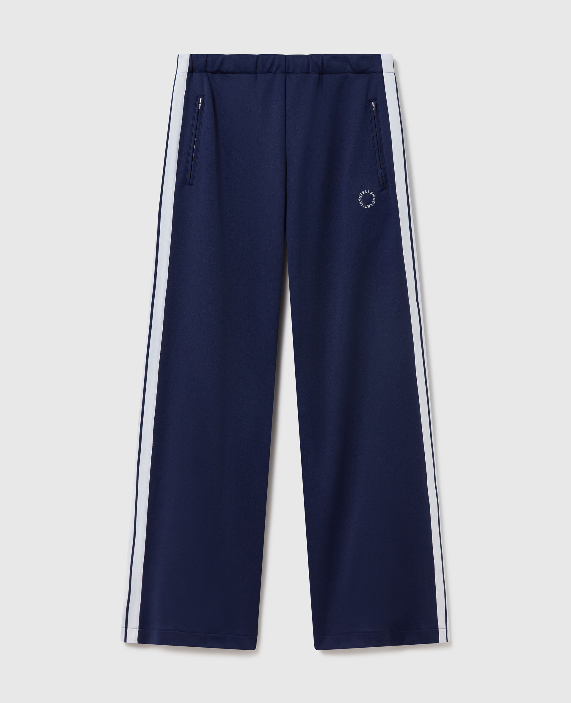 Elasticated Waistband Double Stripe Track Sweatpants-Blue-large image number 0