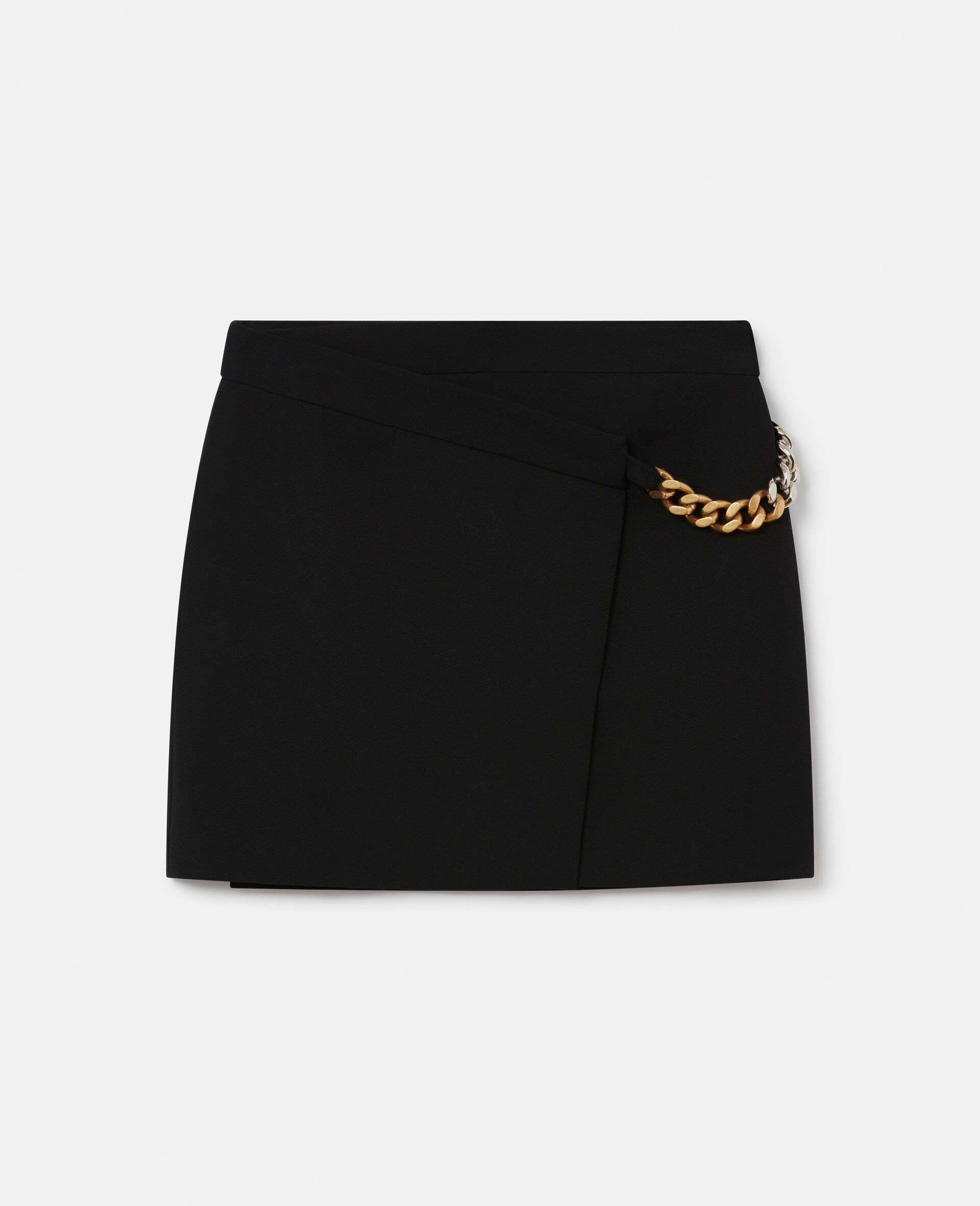 Falabella Chain Wrap Mini Skirt-Black-large image number 0