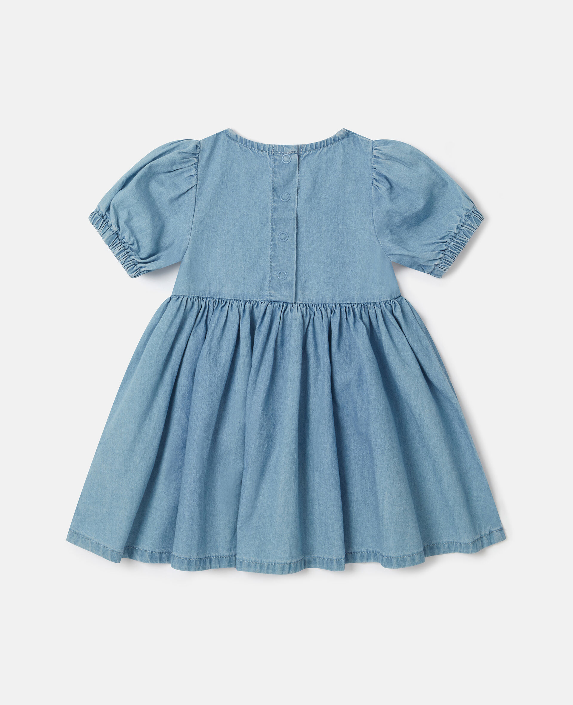 Ladybird-Embroidered Denim Dress-Blue-large image number 2