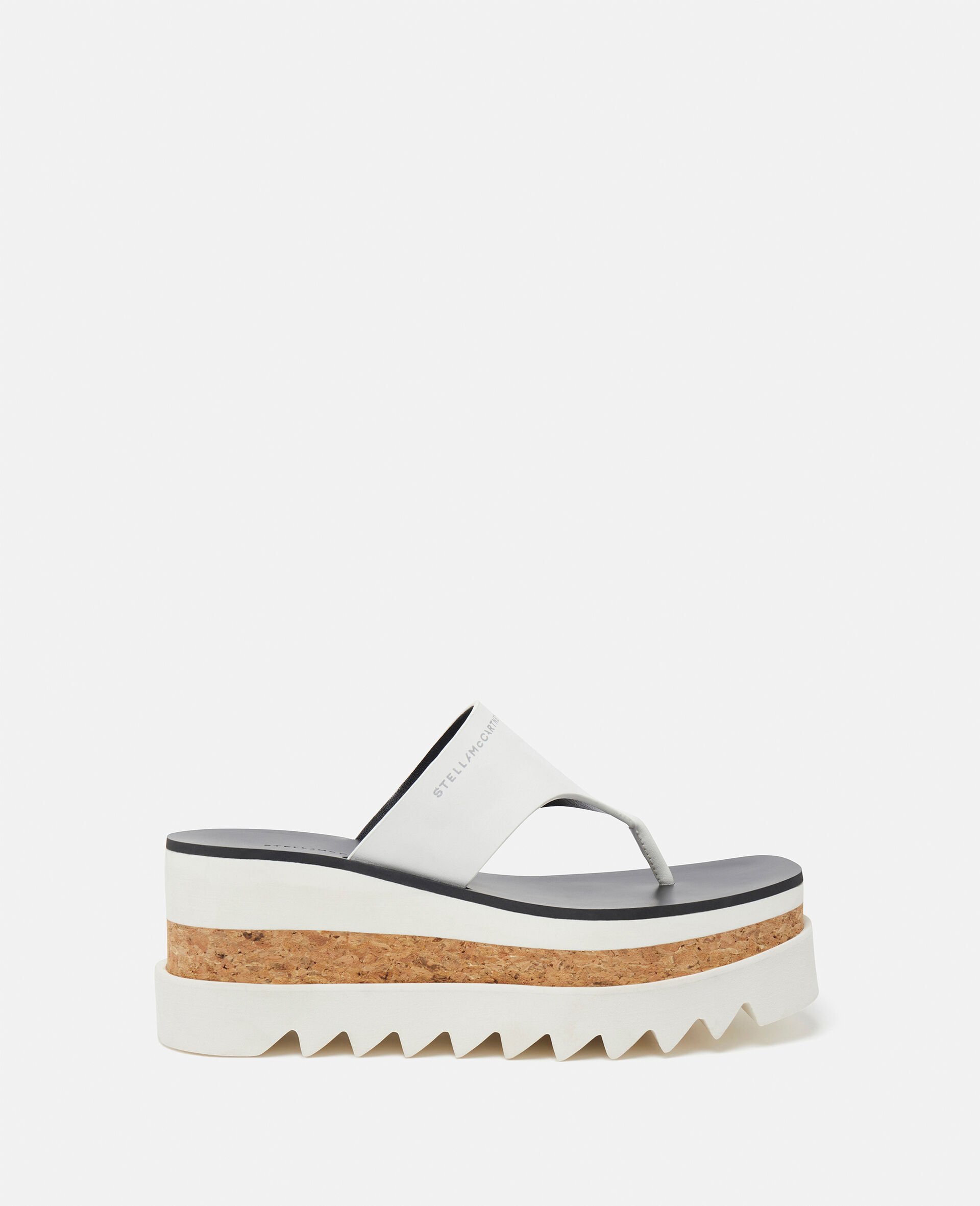 Sneak-Elyse Platform Thong Sandals-White-model