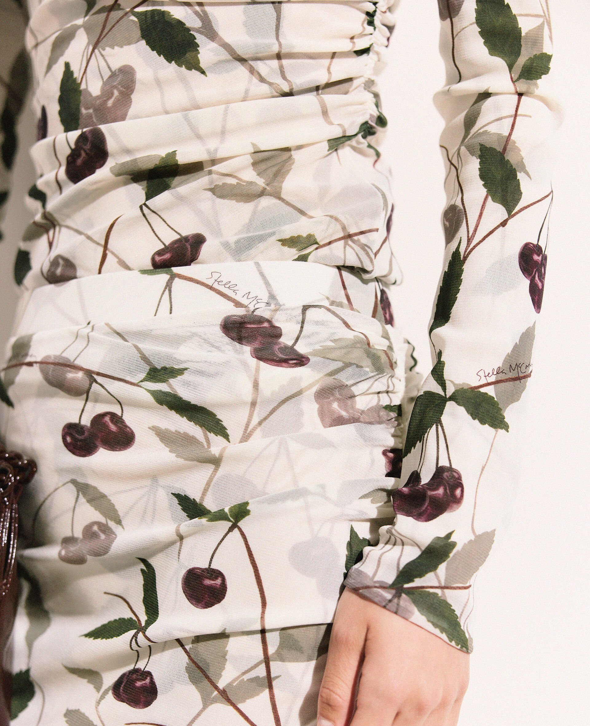 Cherry Print Midi Skirt-Beige-large Cherry Print Midi Skirt-Beige-large image number 2