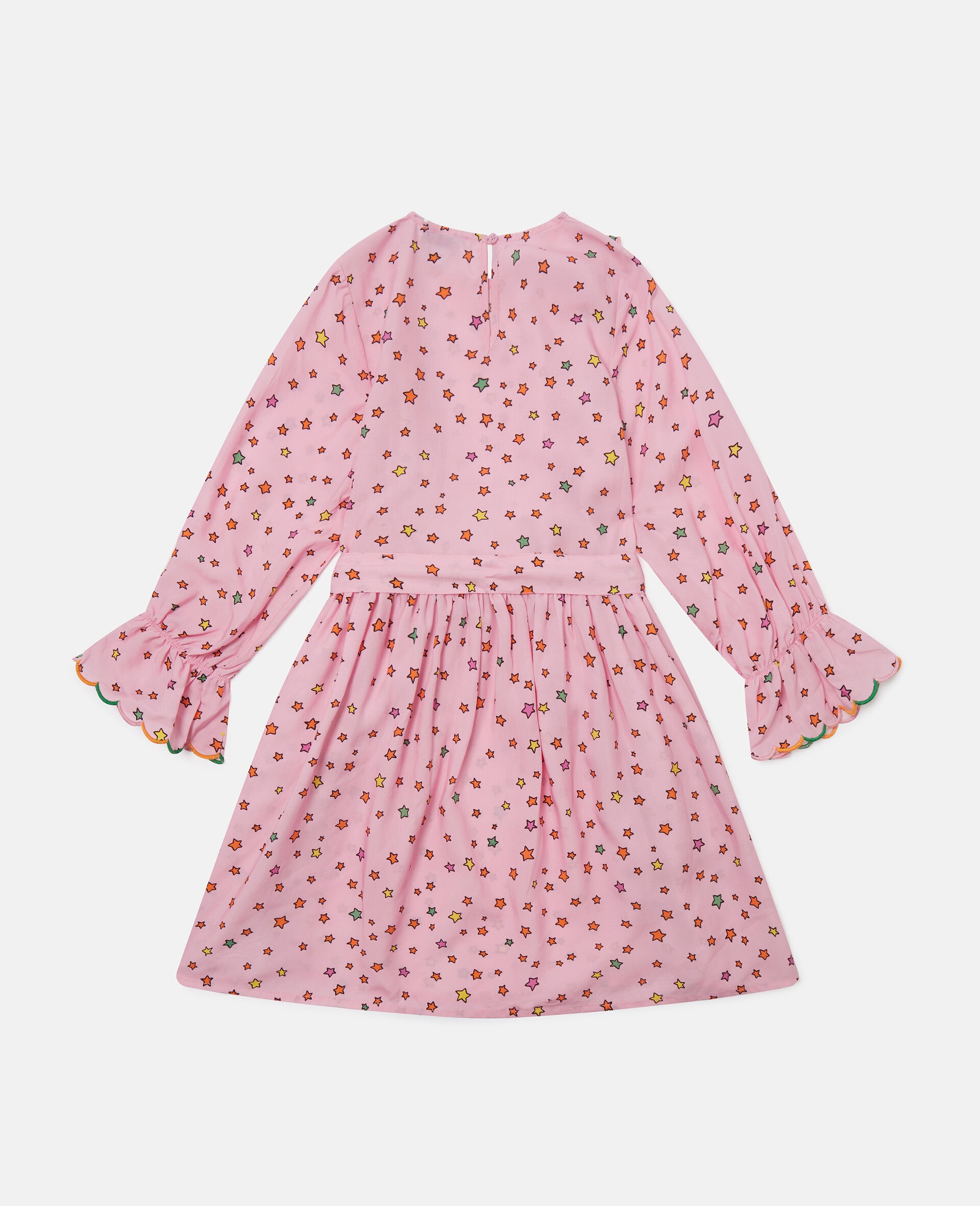 Star Print Long-Sleeve Dress-Pink-large image number 2