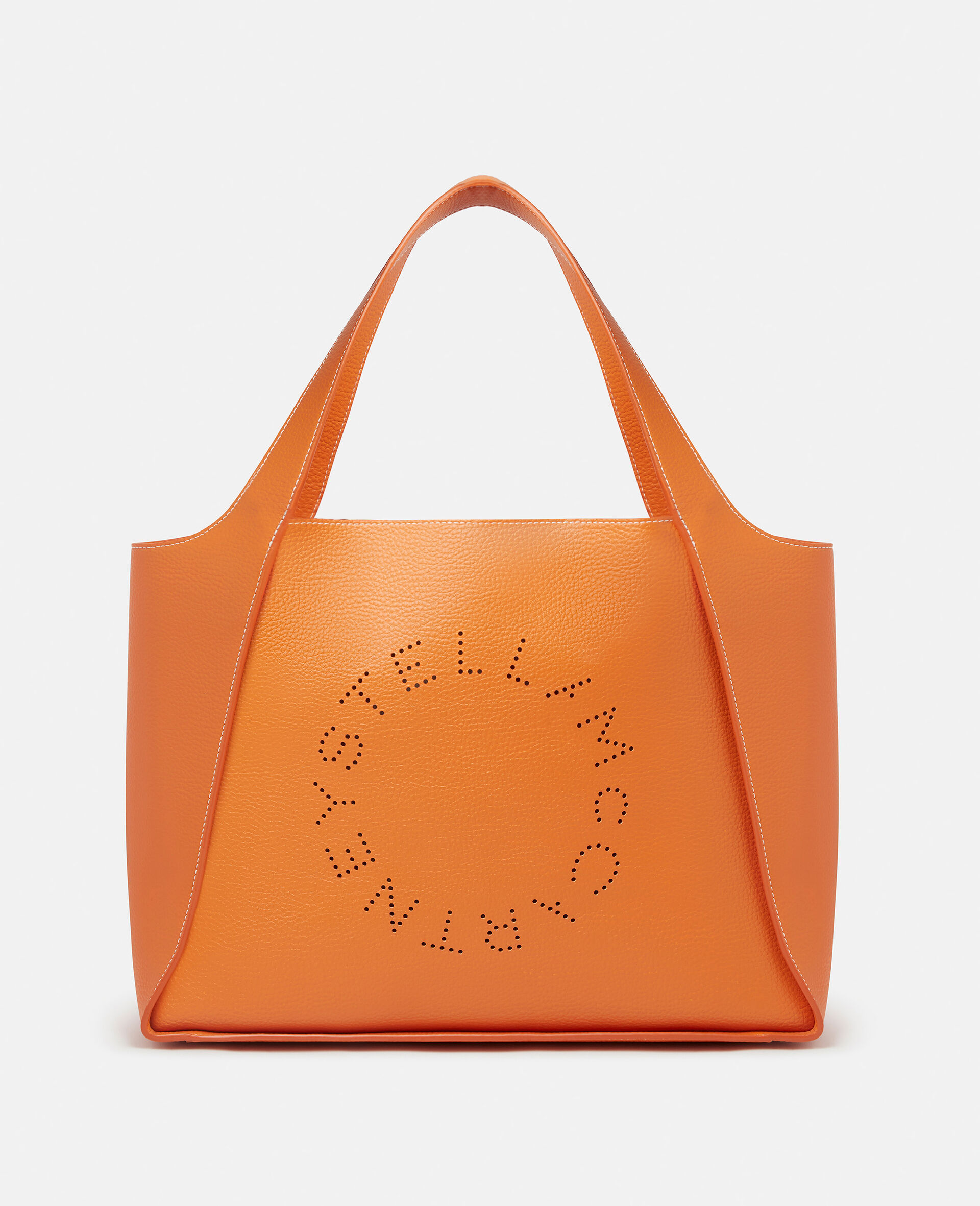 Women Orange Stella Logo Grainy Alter Mat Tote Bag | Stella McCartney BE