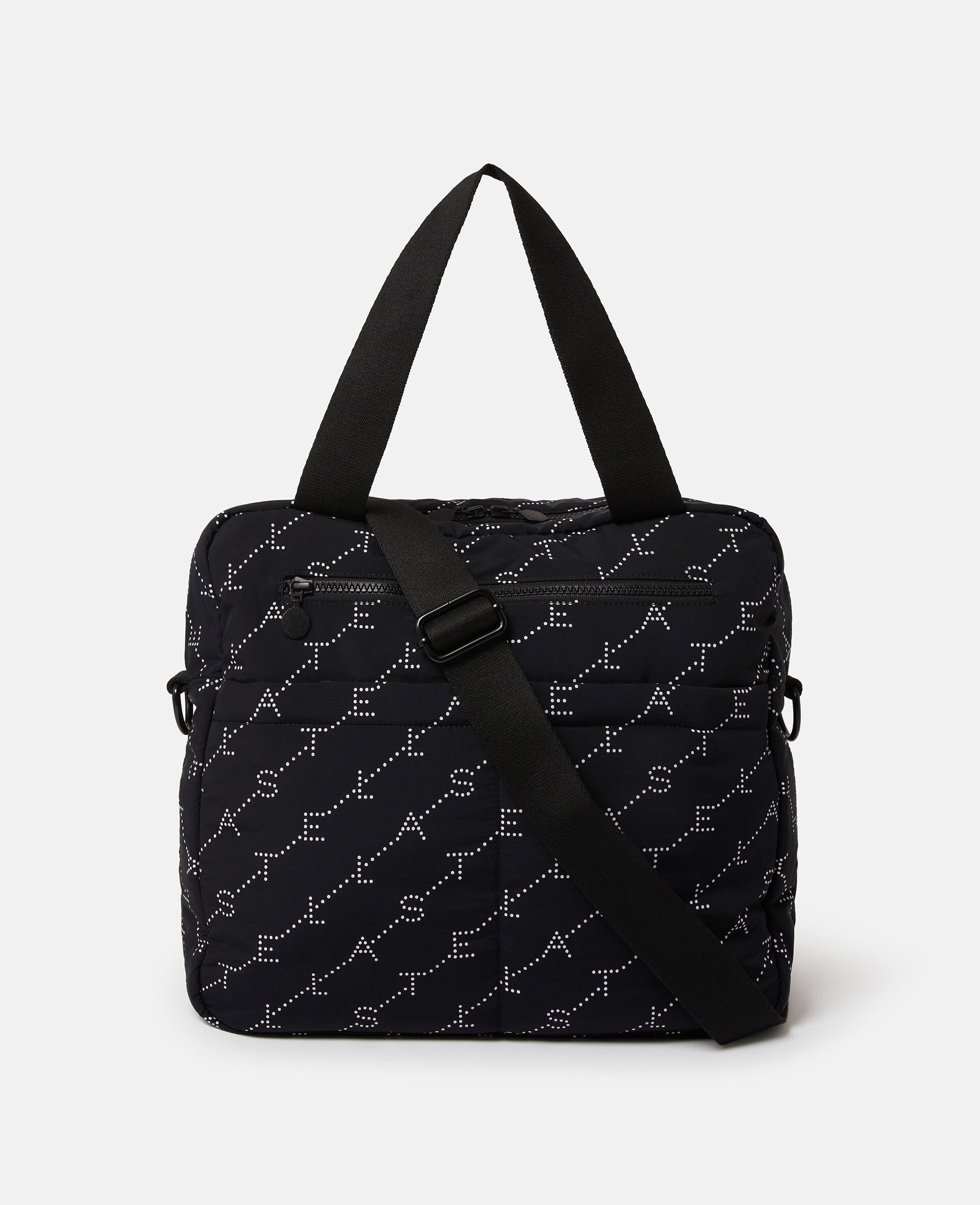 Logo Print Diaper Tote Bag-Black-medium