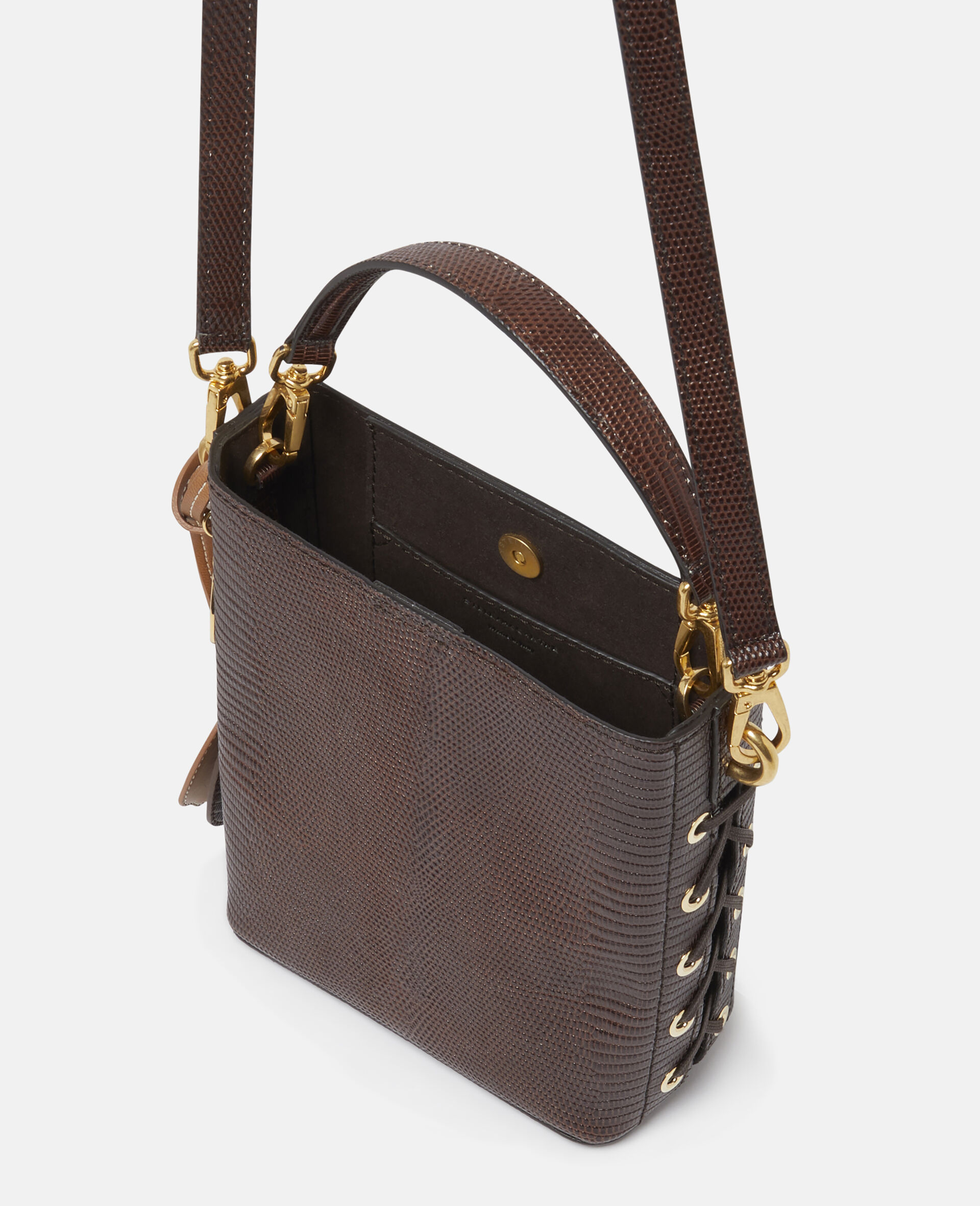 Frayme Scale-Embossed Bucket Bag-Brown-large image number 2