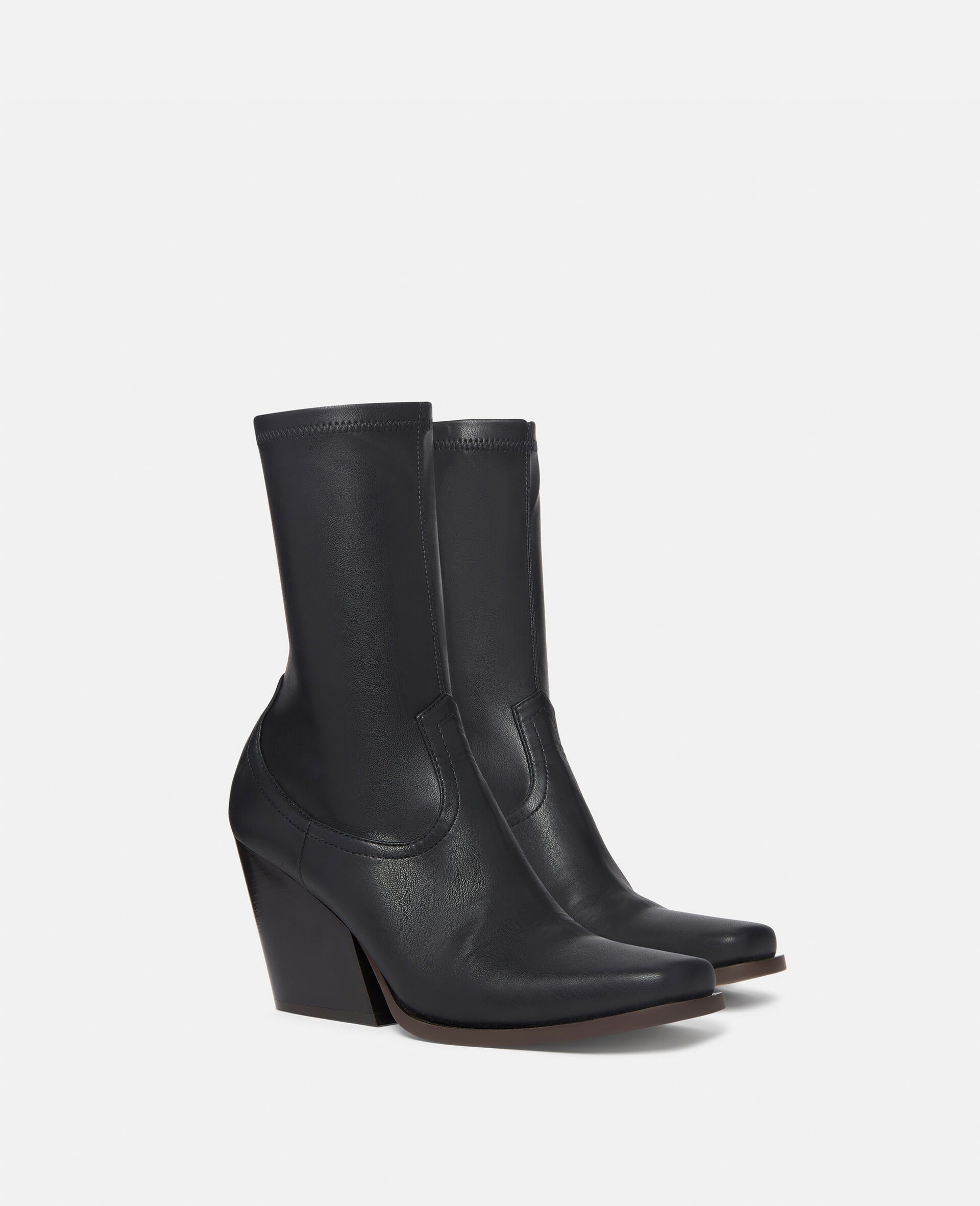 Women Black Cowboy Ankle Boots Stella McCartney AU