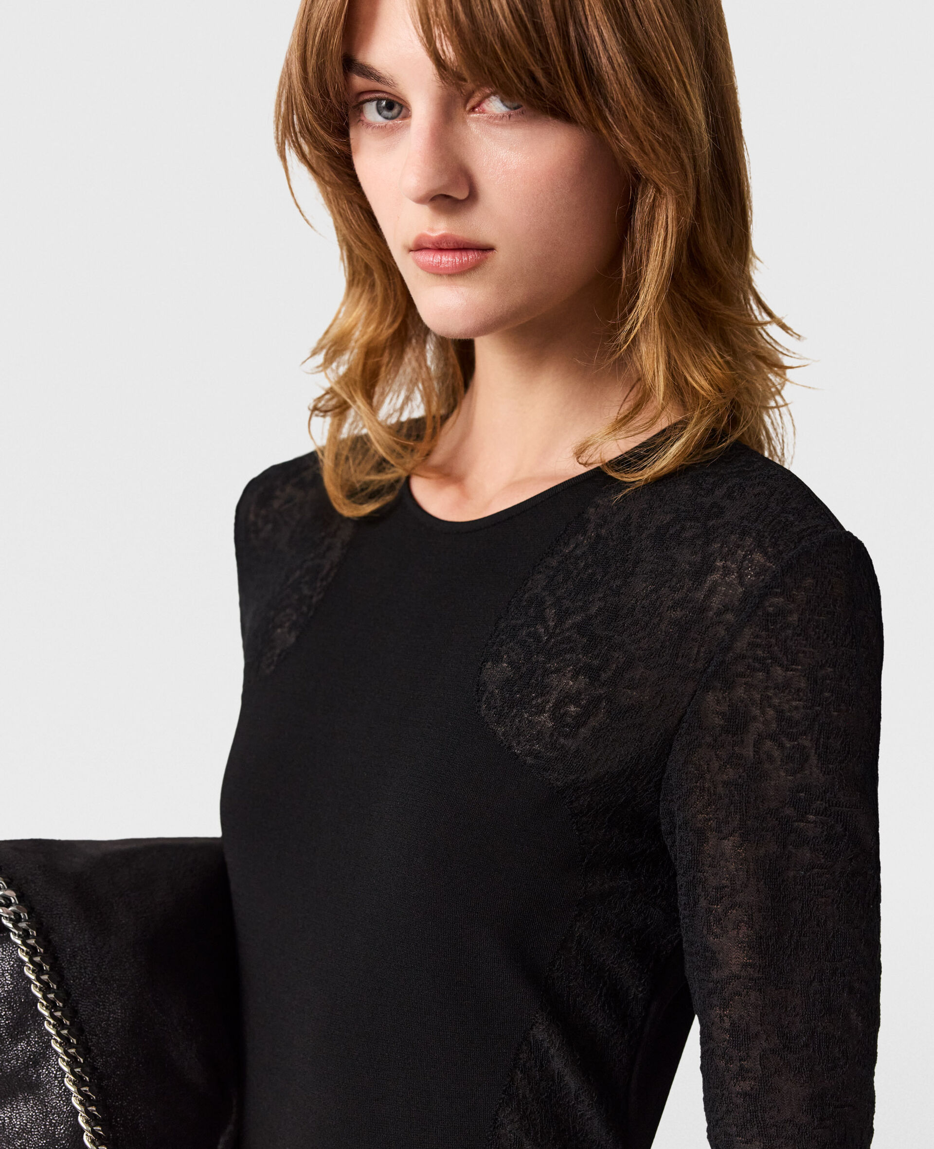 Miracle Long Sleeved Compact-Knit Dress-Black-large image number 3