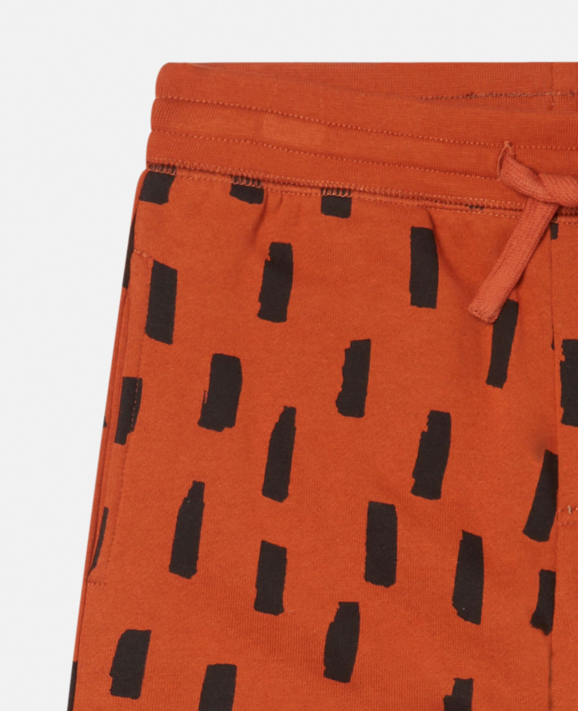 Fox Dot Print Cotton Fleece Joggers-Red-large image number 1